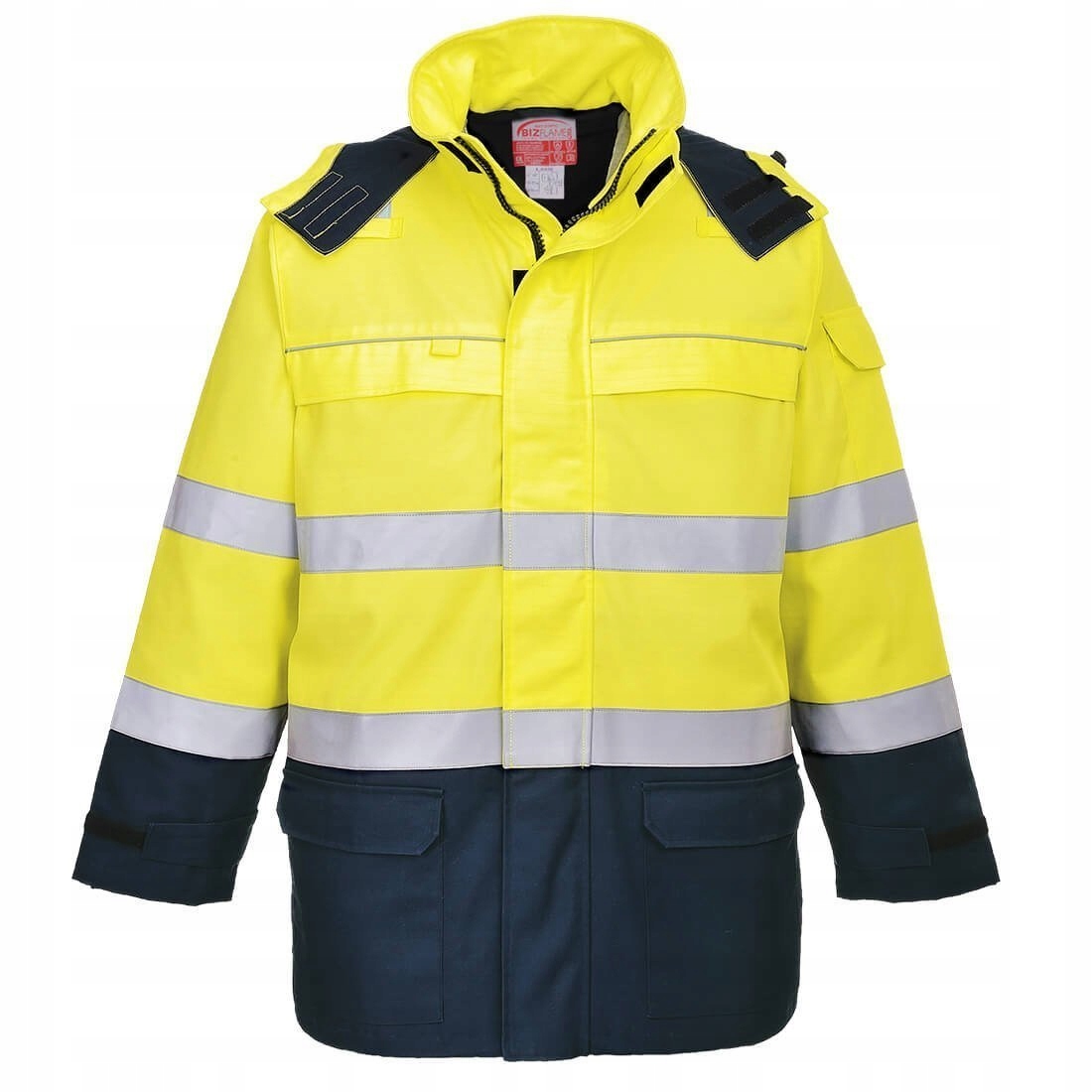 Bunda Bizflame Rain+ Arc nehořlavá En 20471 vel. XL Žlutá/Granátová R