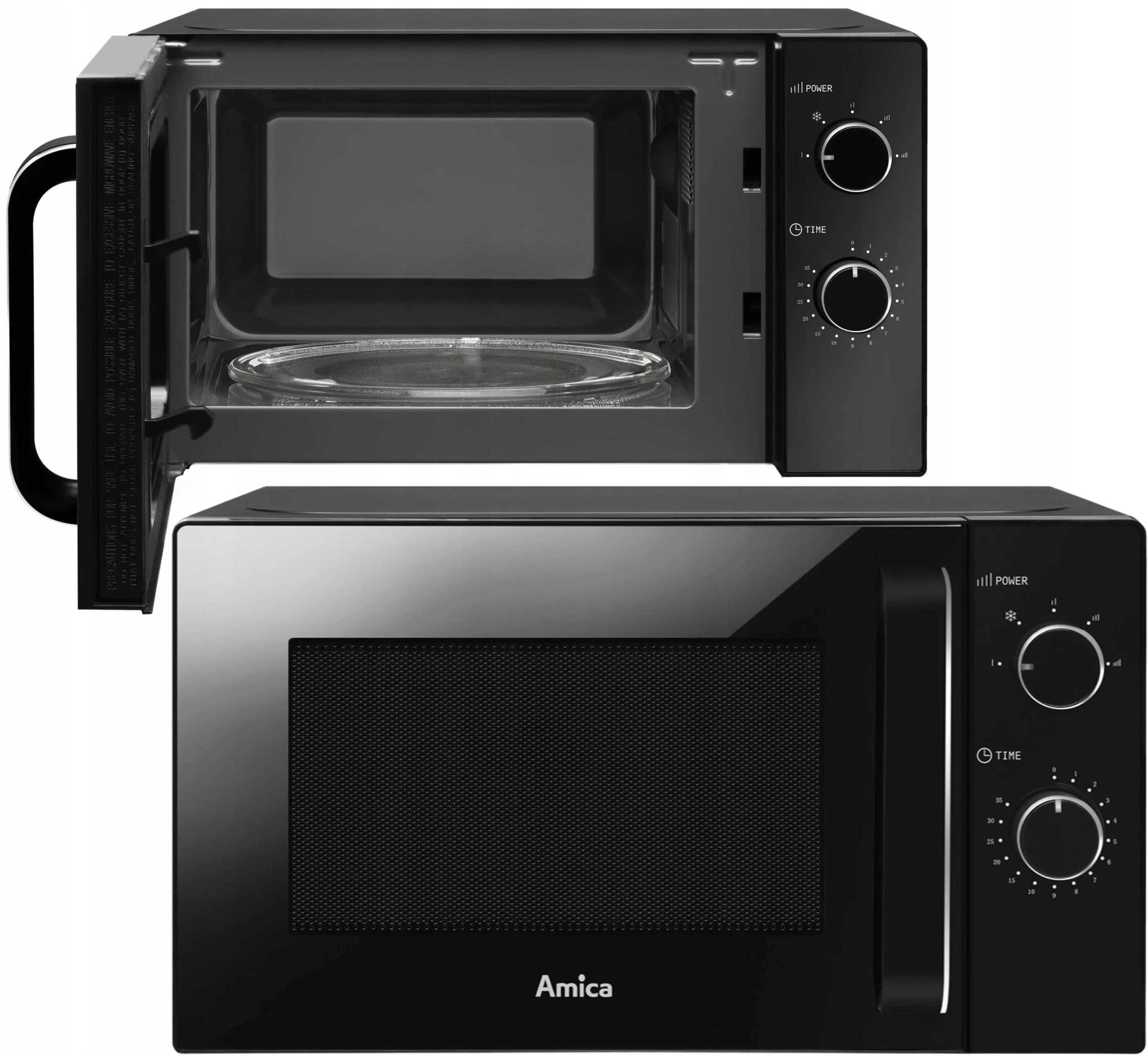 Kuchenka mikrofalowa Amica mikrofalówka czarna 700W 20L prosta obsługa