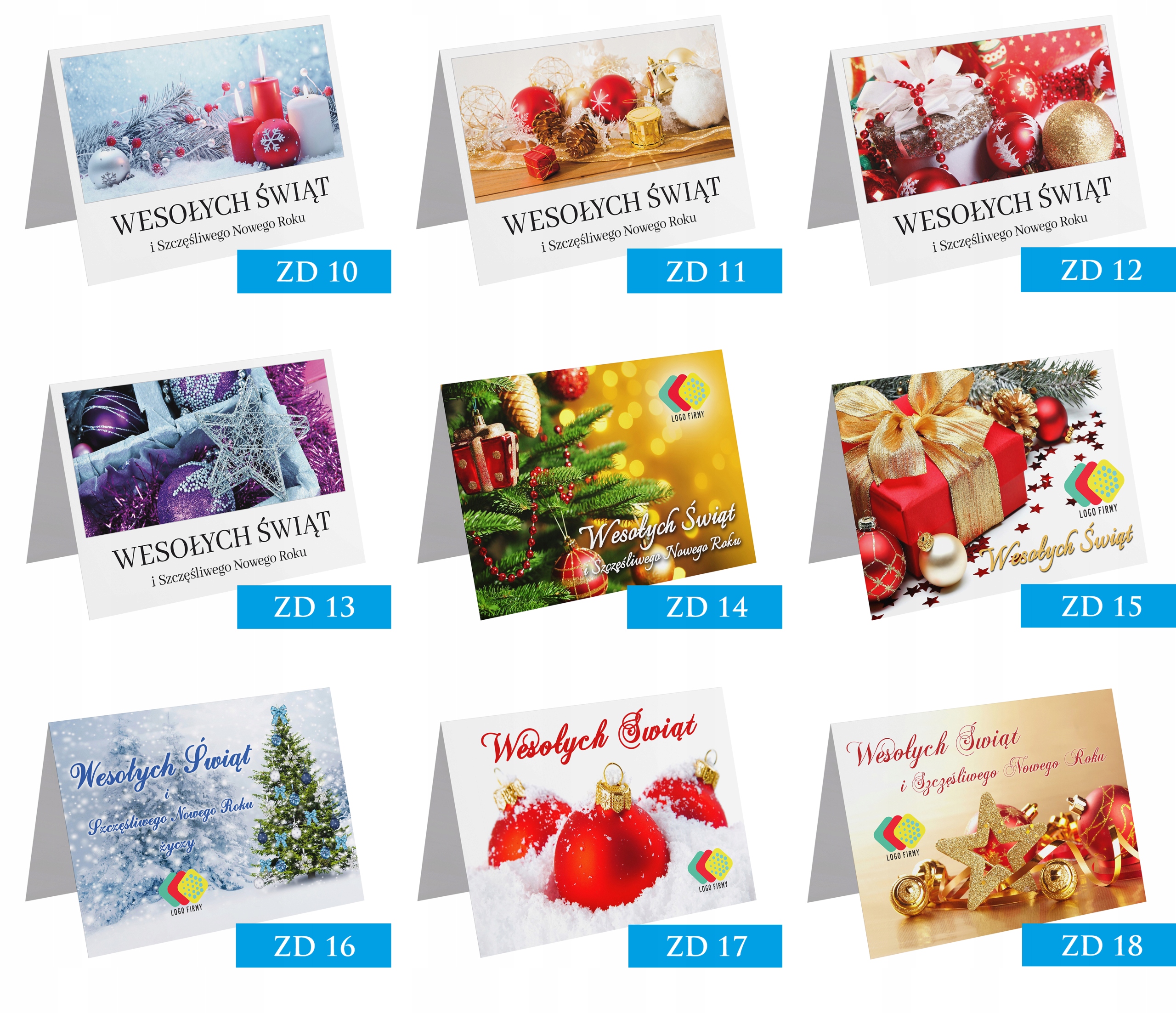 FIRMOWE KARTKI ŚWIĄTECZNE Biznesowe dla FIRM LOGO Wysokość produktu 10.5 cm