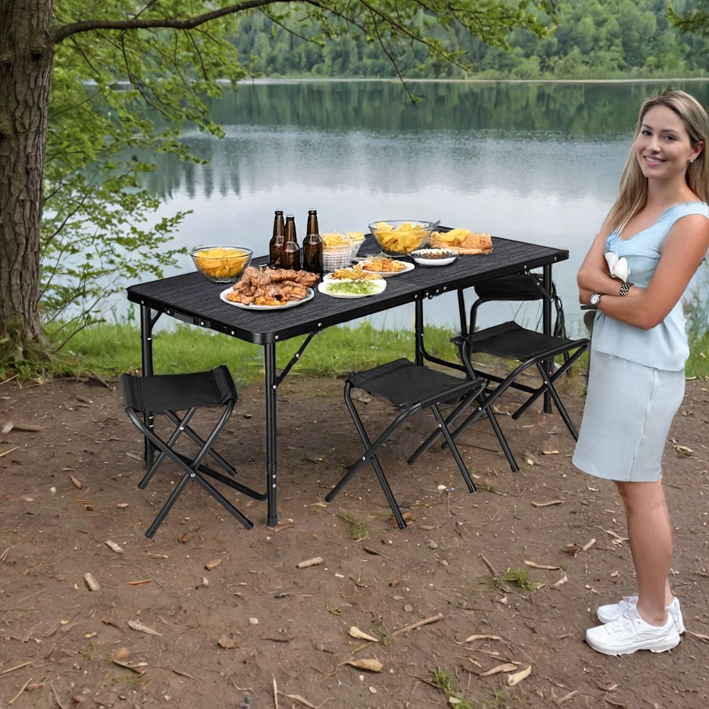 Turistický Set, Stůl A 4 Kempingové Židle, Skládací Kufr Na Kempování