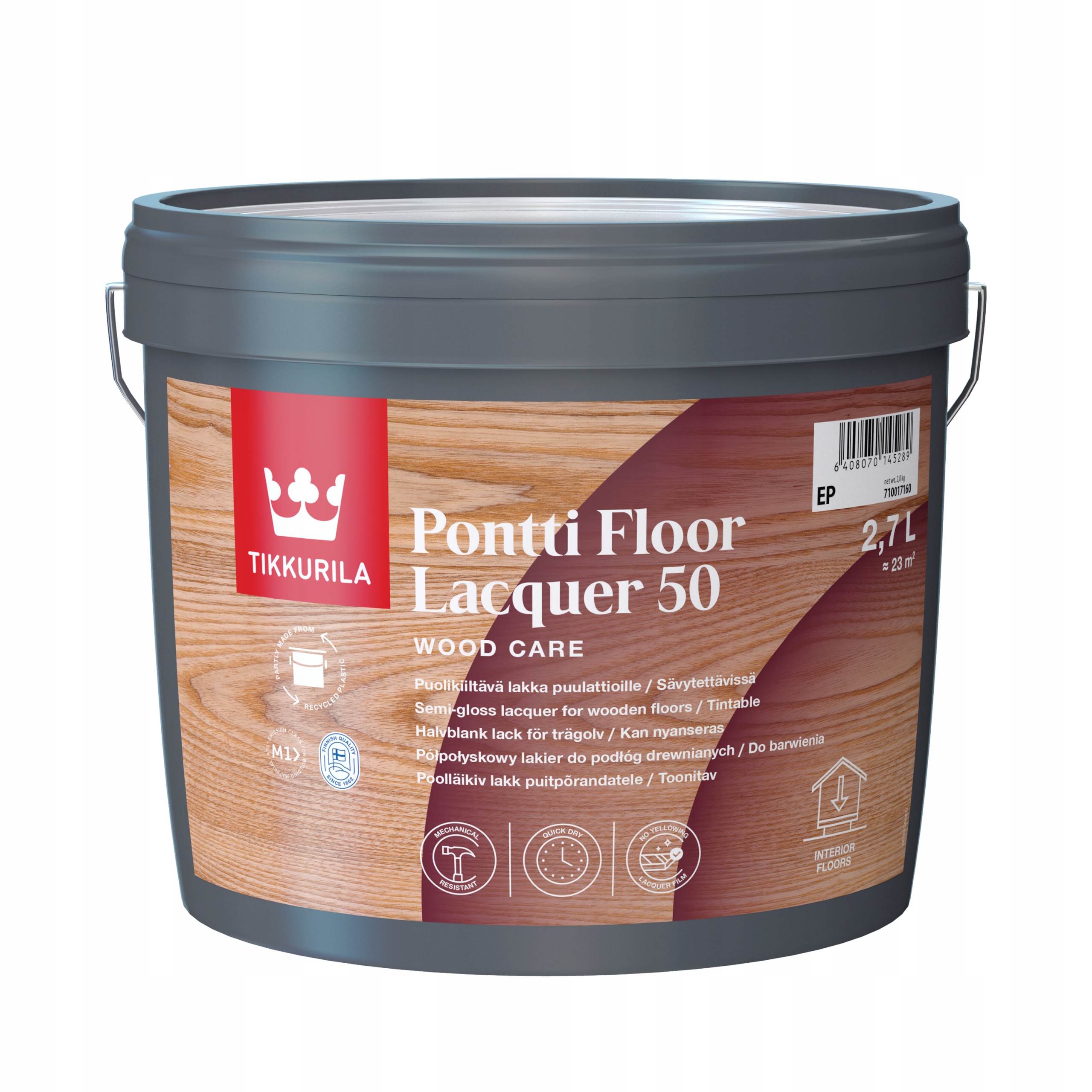 Lak na drevo, na podlahy Tikkurila Pontti Floor Lacqure 50 2,7L Pololesk
