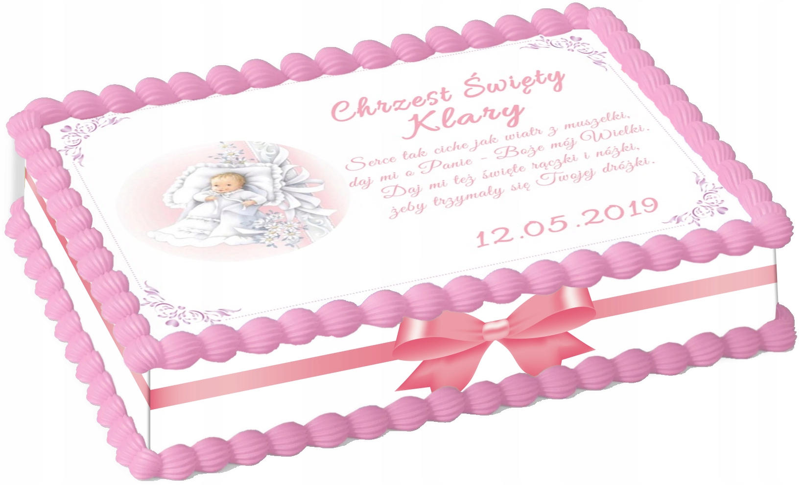 Levně Oplatek na dort Svatý křest A3 Jméno Datum