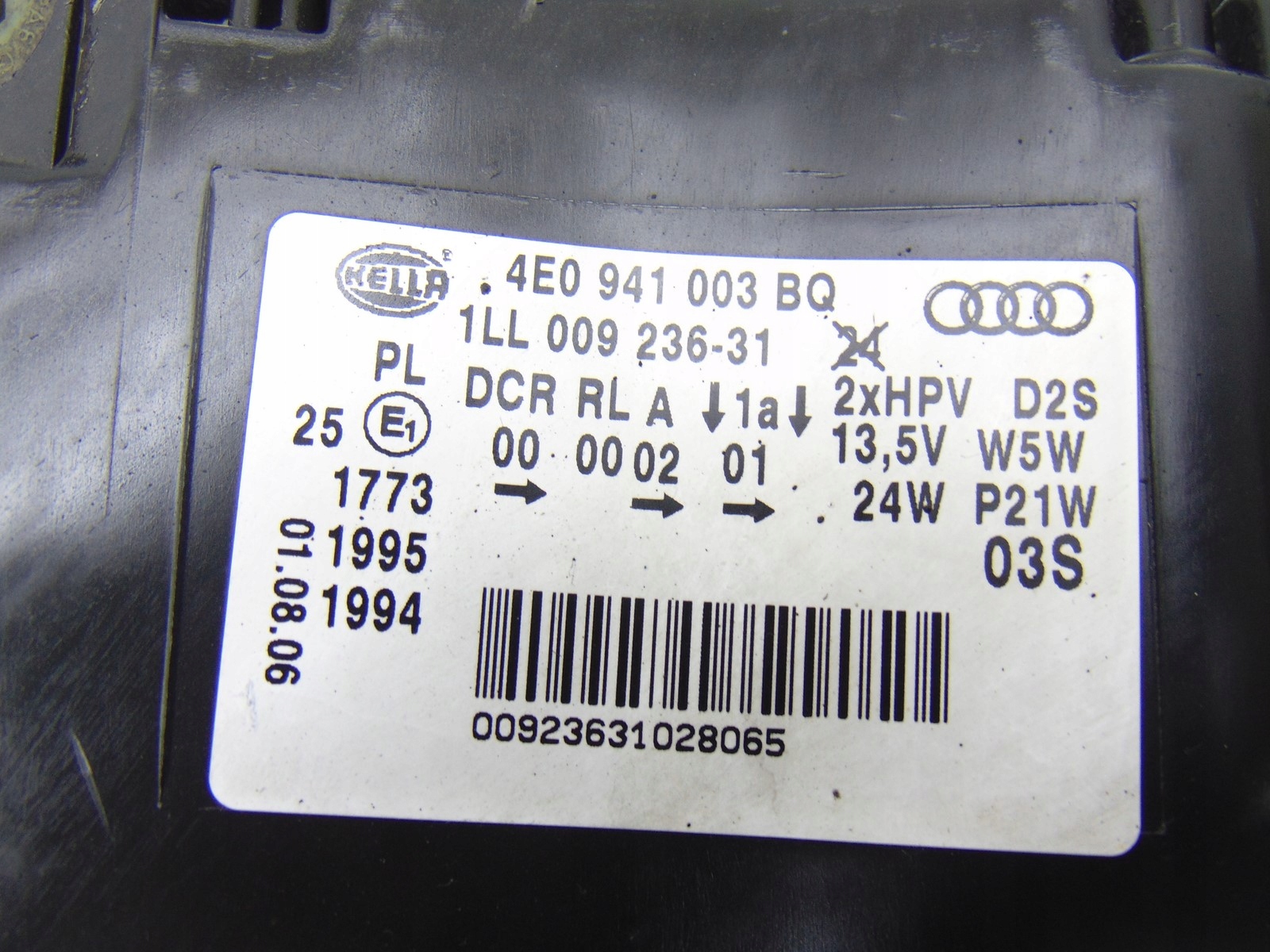 light left left front front XENON AUDI A8 D3 LIFT 4E0941003BQ