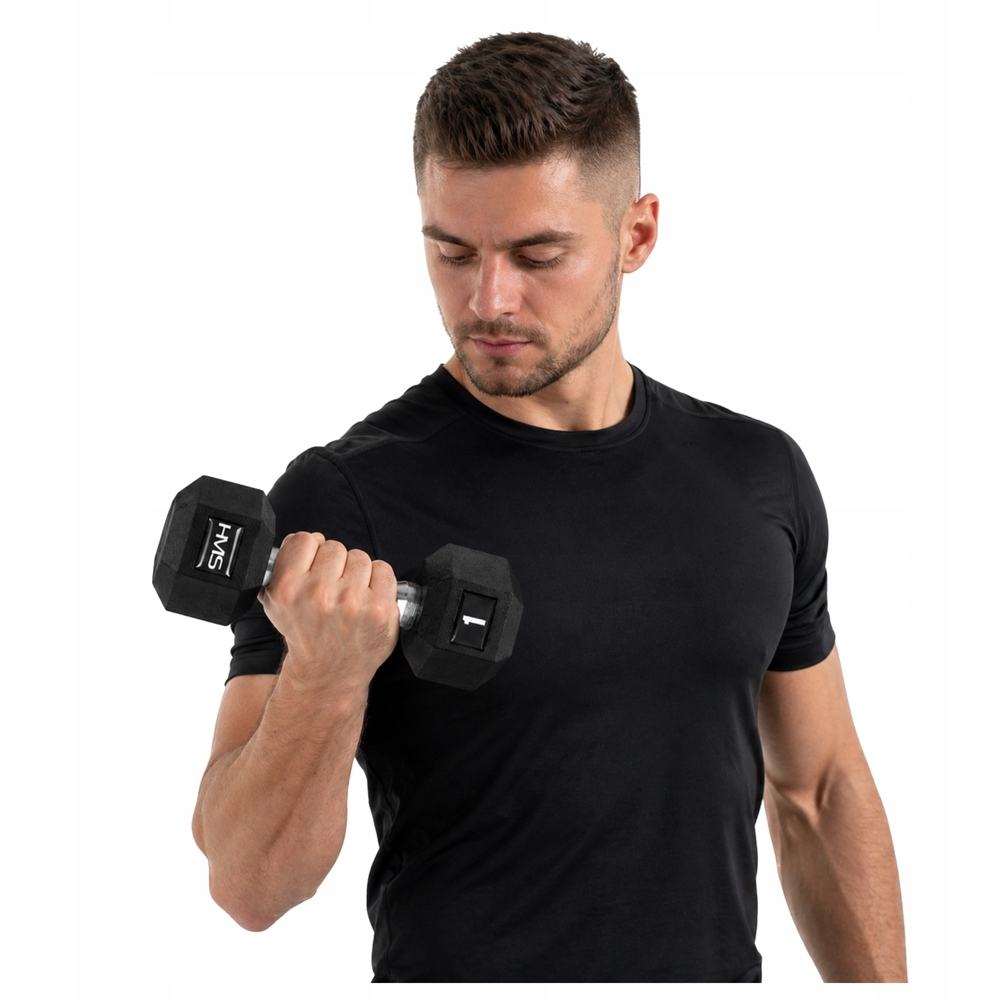 Hantla Hantelka Gumowana Do Ćwiczeń Fitness Treningu Siłowego Hex Pro 1 kg