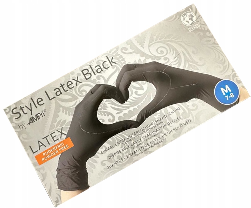 RĘKAWICZKI LATEKSOWE BEZPUDROWE CZARNE M