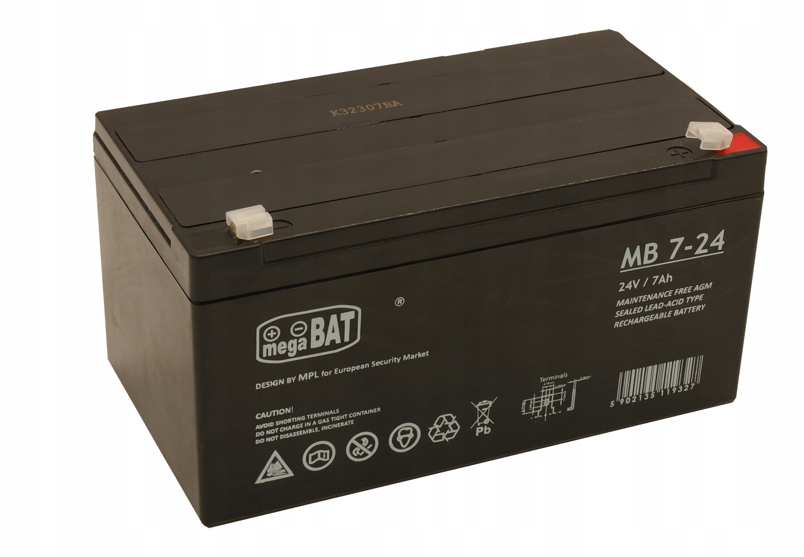 Akumulátor Agm Vrla MegaBAT Mb 7-24 24V 7Ah Bezúdržbový pro hračky