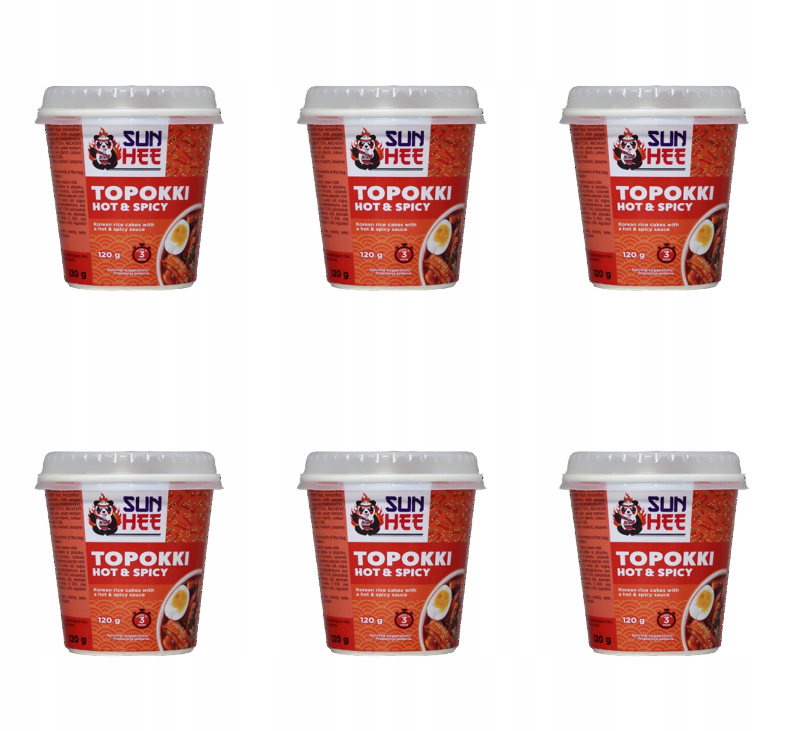 Sun Hee instantní jídlo topokki hot& spicy 120g X6