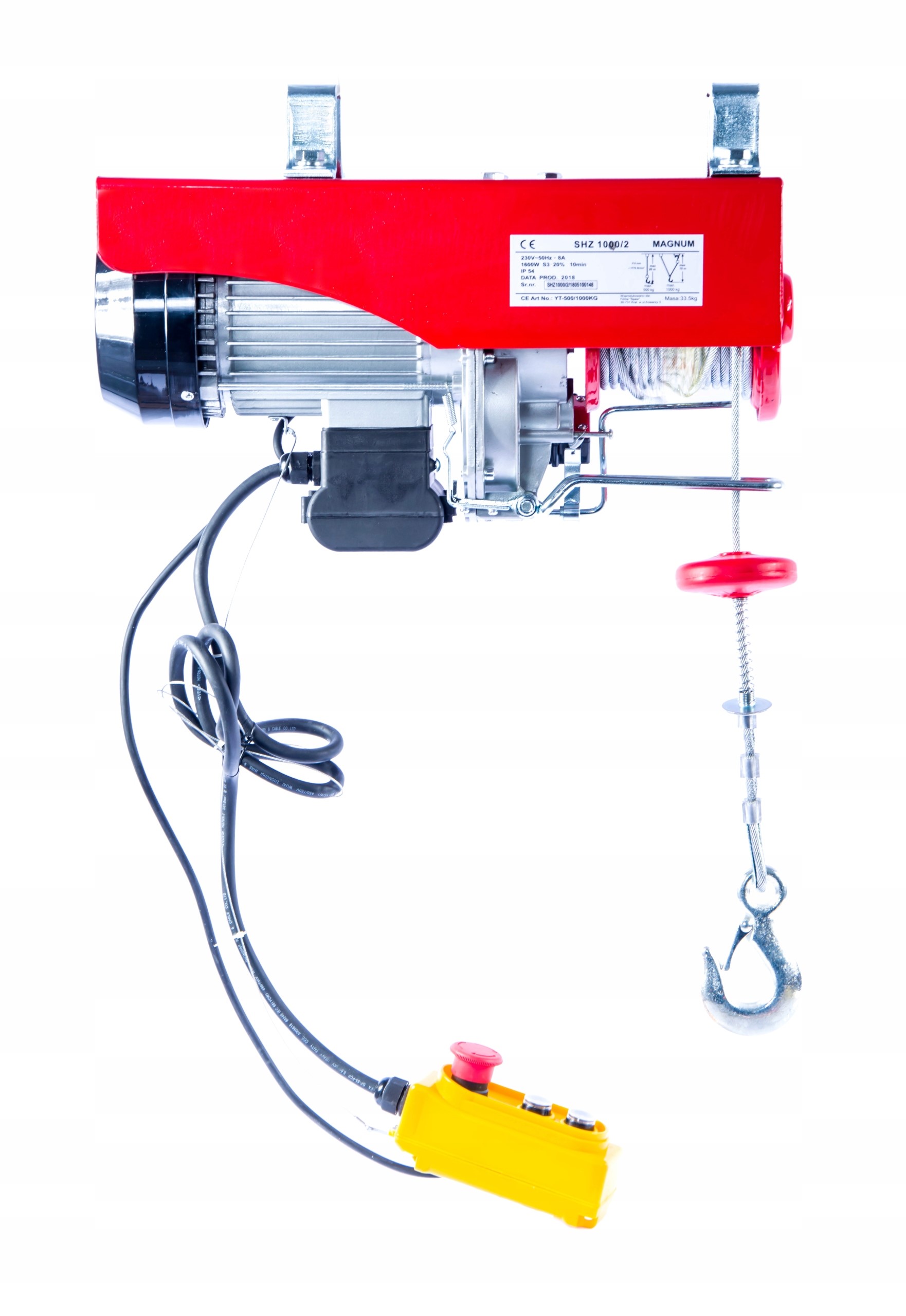 WCIAGARKA ELEKTRYCZNA LINOWA 1000 500 kg LINA 20 m Producent code U W SHZ1000 W
