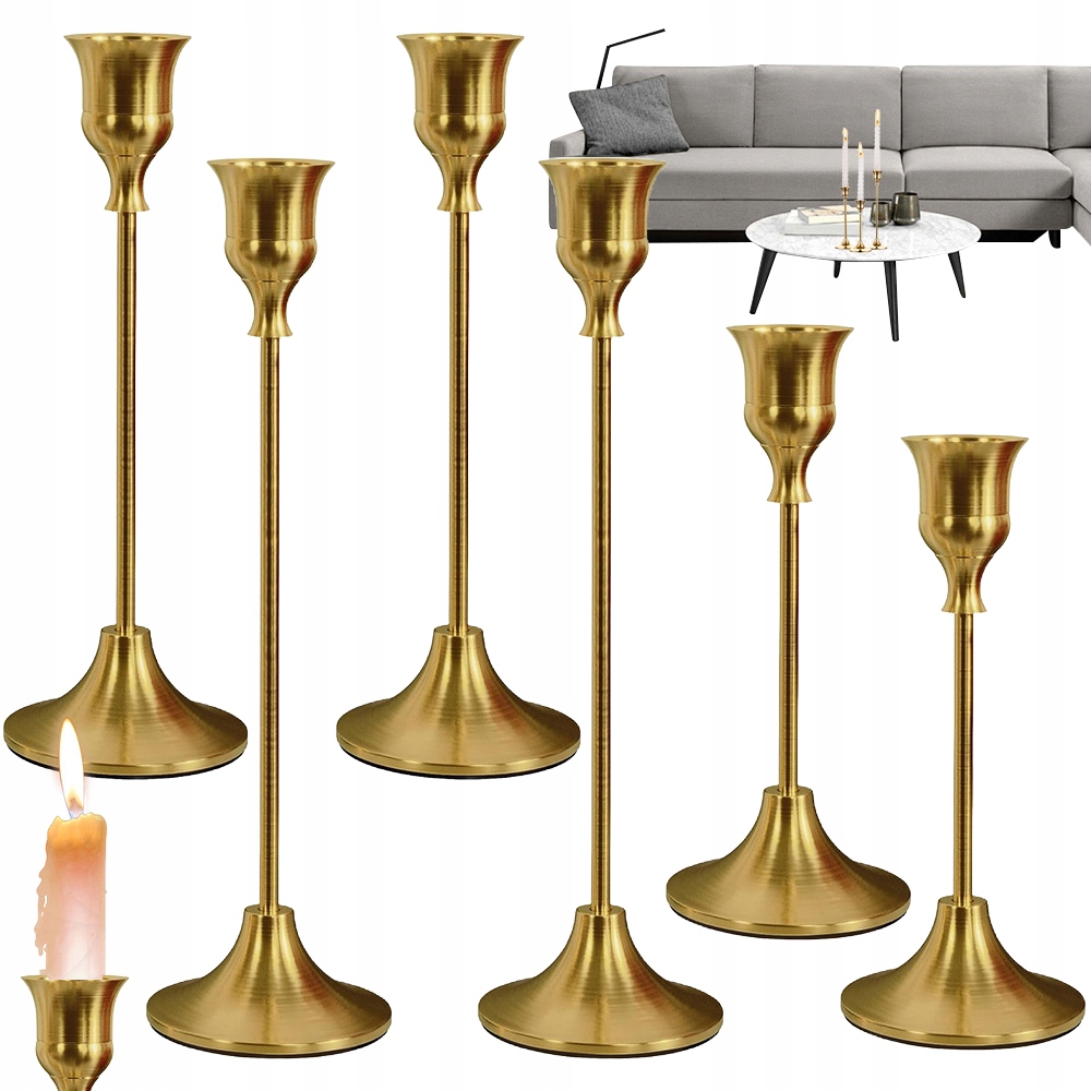 Kovové Svícny Na Svatba Večeře Výročí 6 Ks Vysoké Elegantní