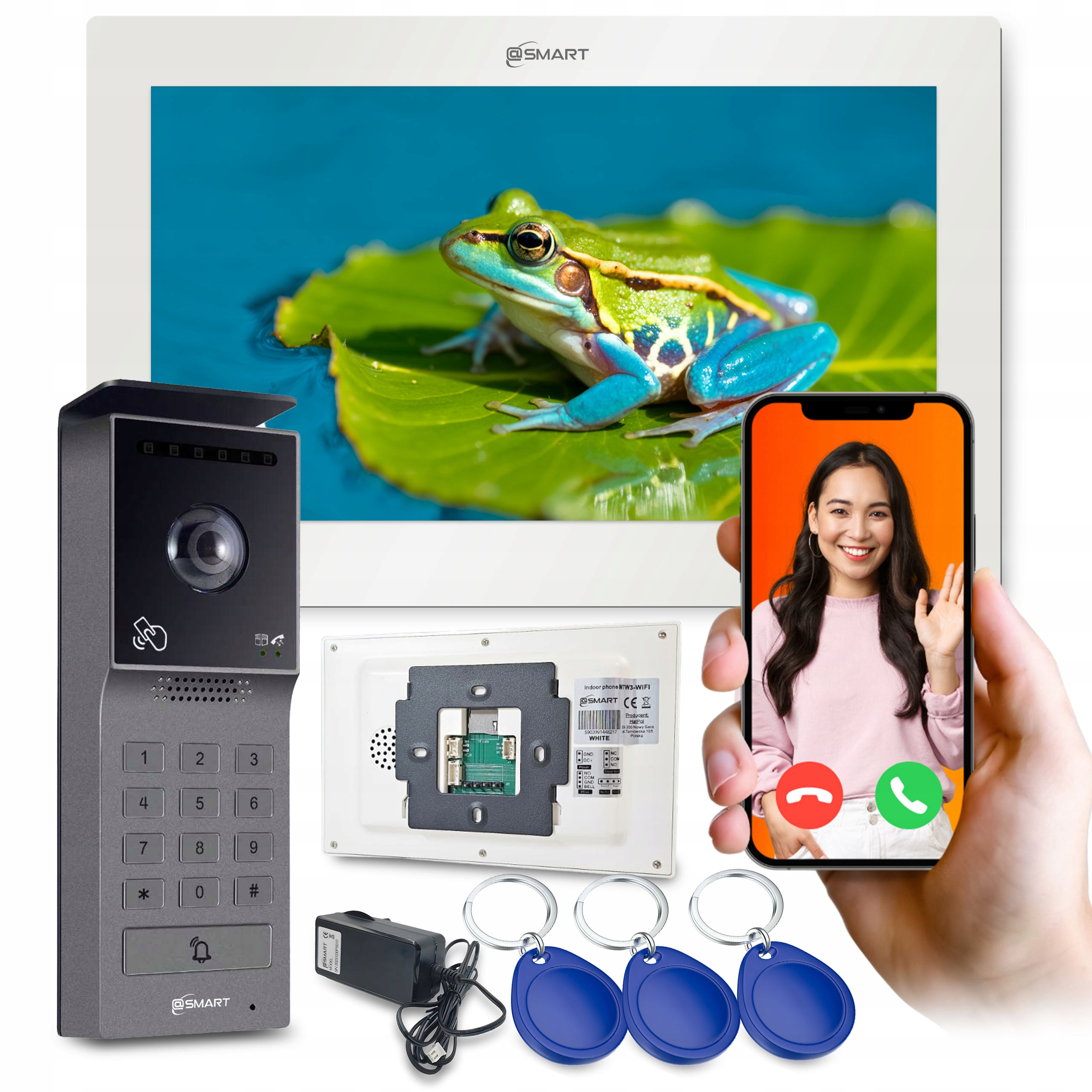 Videovrátnik Wifi 7" Tuya 2-žilová brána kód Aplikácia Full Hd foto