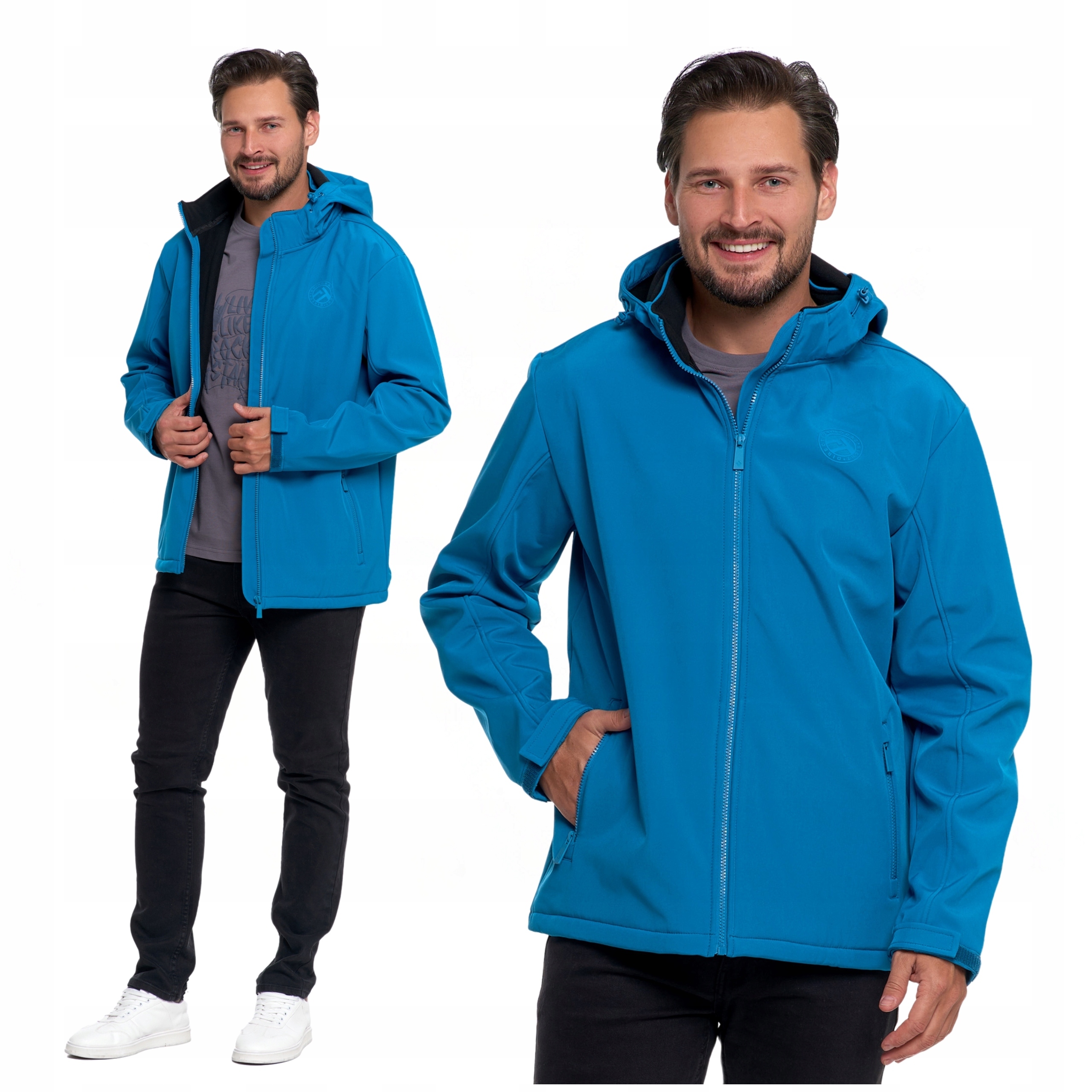 Pánská Bunda Softshell Přechodná Voděodolná Odnímatelná Kapuce Moraj XXL