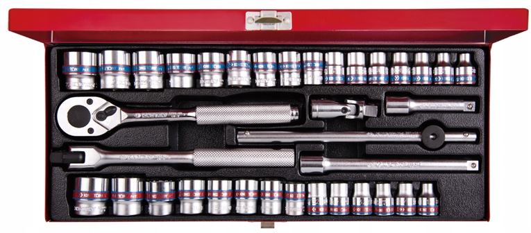 Sada Nástrčiek 3/8" Palcová A Metrická 36-dielna Krátka 6-22 mm 1/4-13/16" King