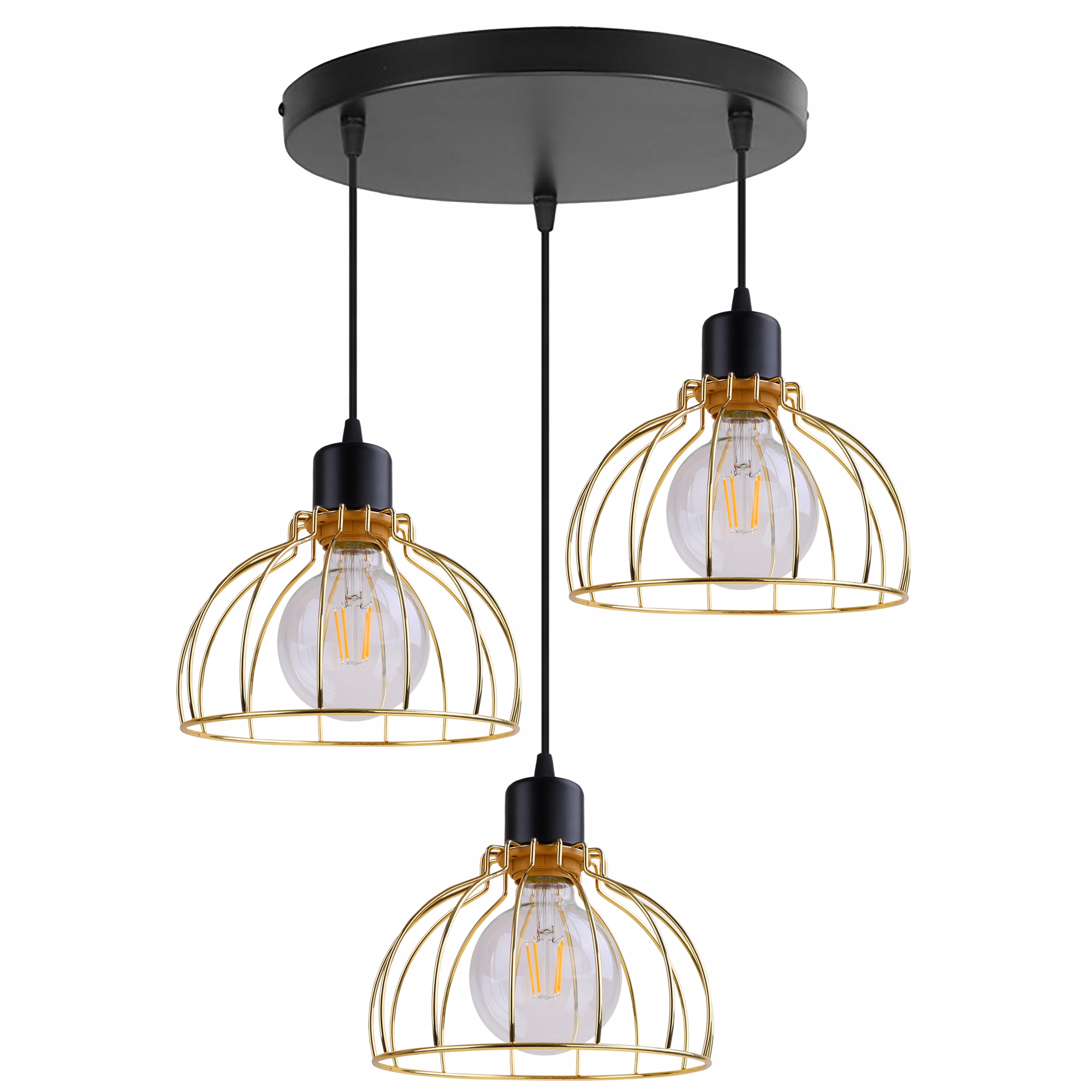

Lampa Wisząca Sufitowa Żyrandol Klosz Złoty Loft