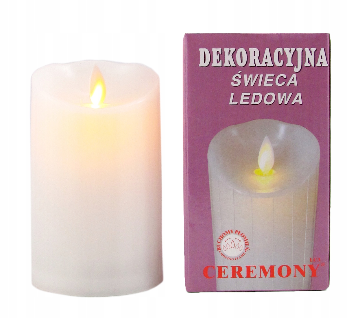 

Duża świeca znicz wkład ruchomy płomień + baterie