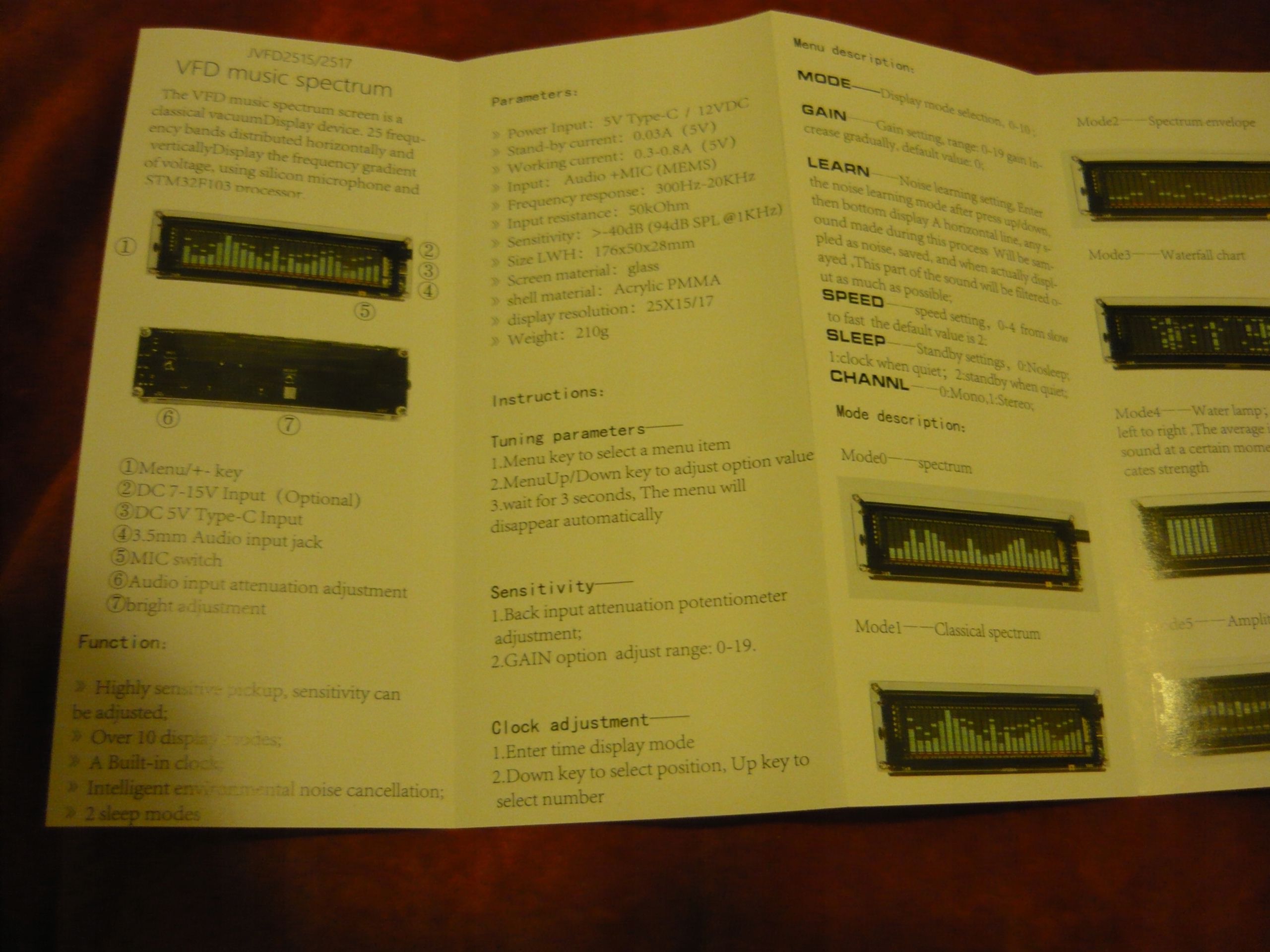 Analizator audio wskaźnik widmo Technics equalizer korektor spectrum VFD Szerokość produktu 17.5 cm