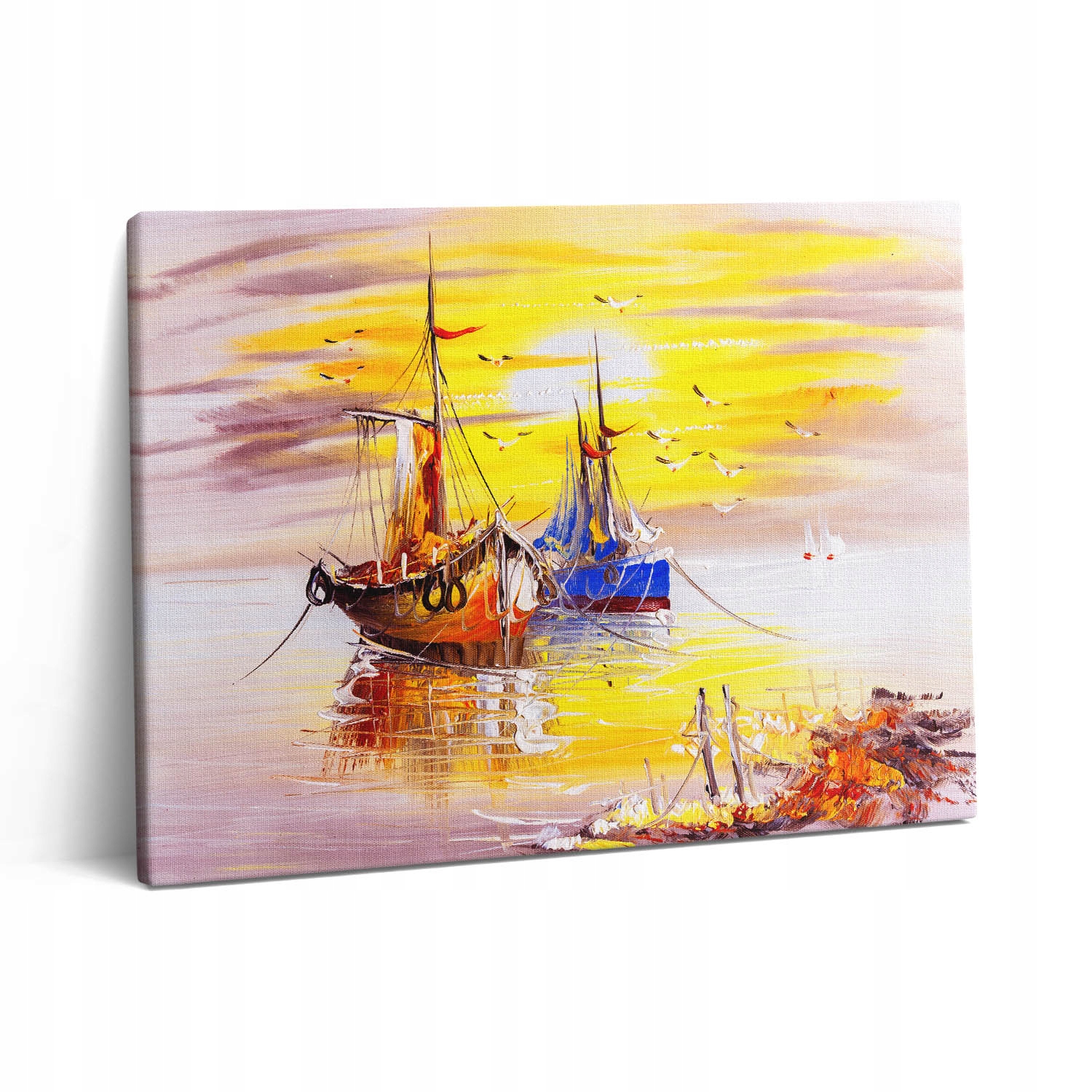 Fotoobraz Plátno Canvas Moderní Domov Loft Malované Lodě 80x60 cm