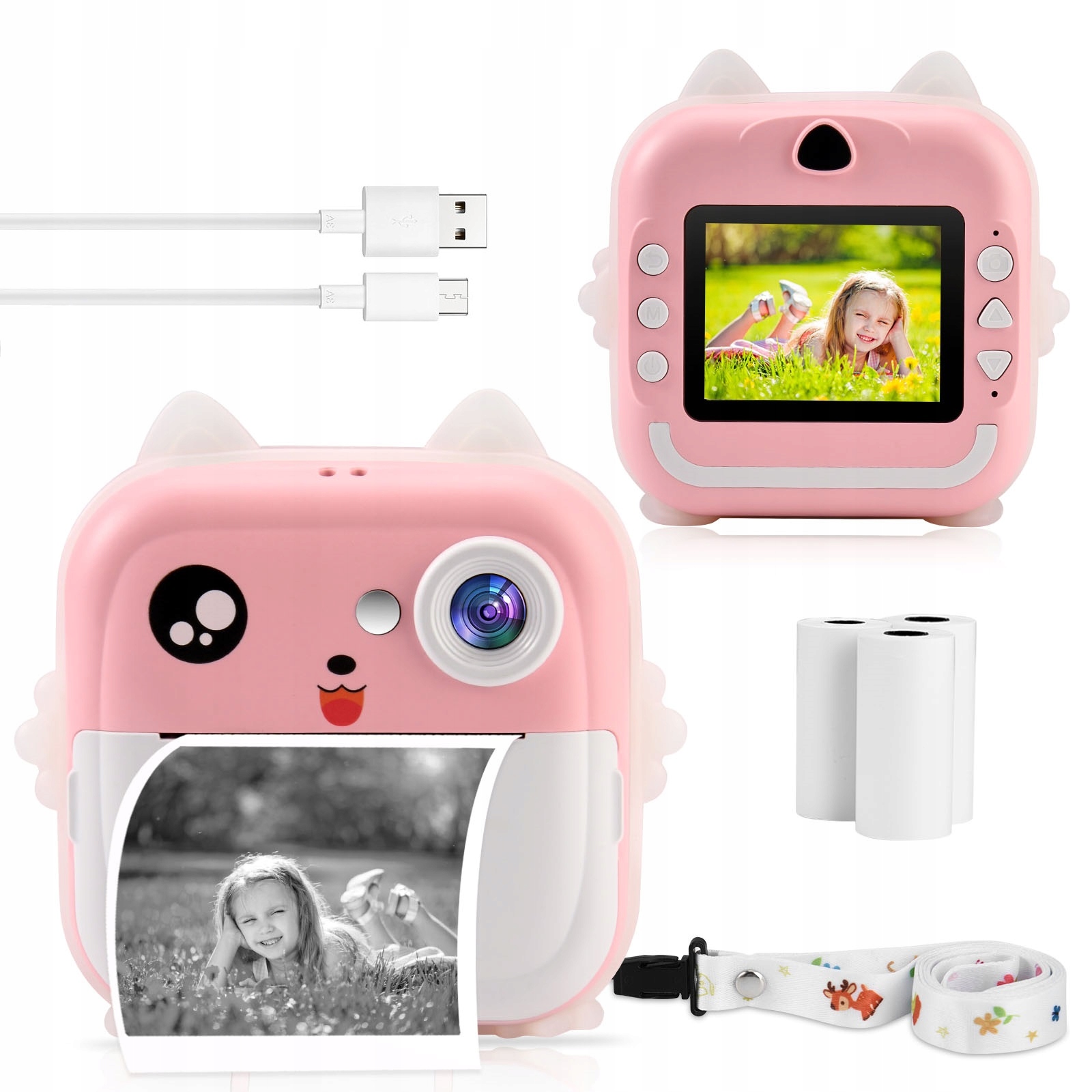 MINI DRUKARKA DRUKUŚ APARAT FOTOGRAFICZNY NATYCHMIASTOWY TERMICZNA + ROLKI