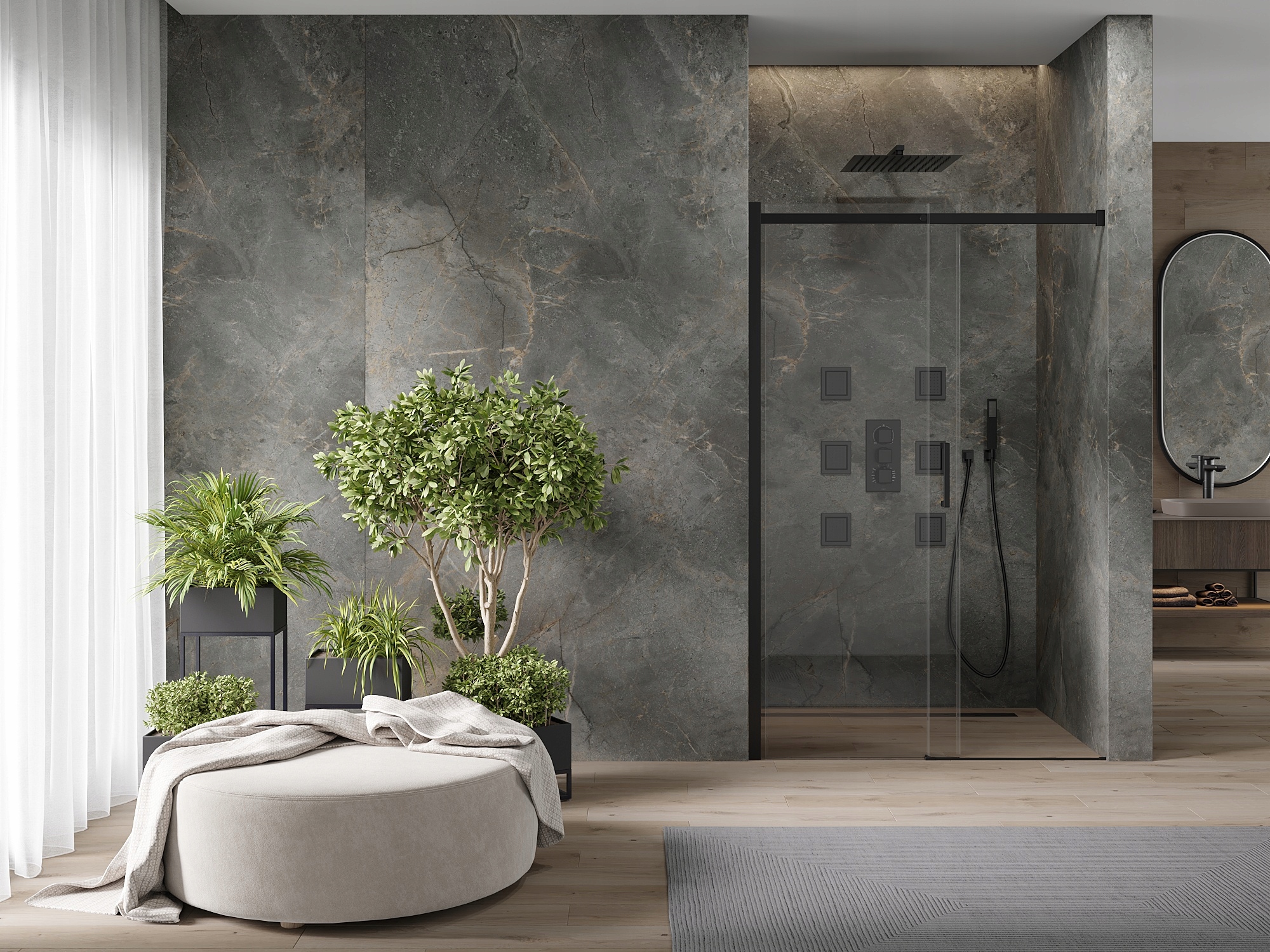 MEXEN OMEGA DRZWI PRYSZNICOWE ROZSUWANE 110 BLACK EAN (GTIN) 5907709100879