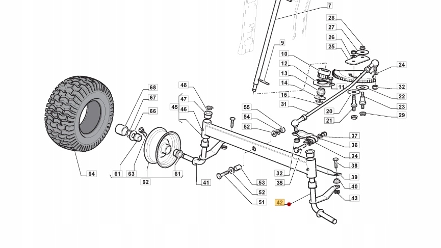 Zwrotnica lewa koła traktora Stiga (382230375/1) Kod producenta 382230375/1