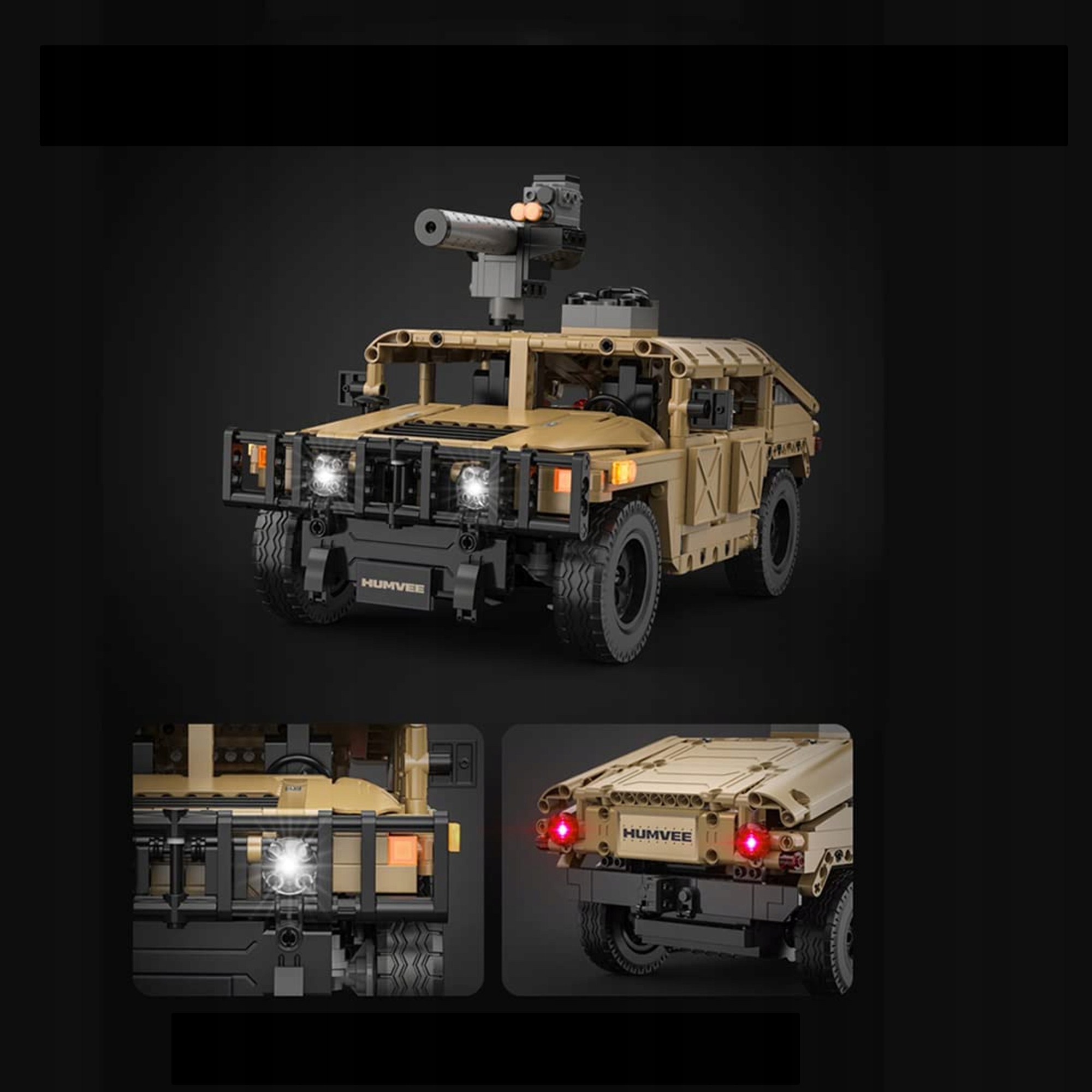 CADA AUTO HUMVEE АВТОМОБІЛЬ ВІЙСЬКОВИЙ АВТОМОБІЛЬ RC RC DUAL MODE Висота виробу 42 см