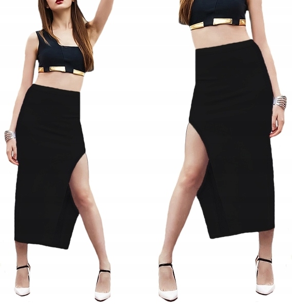 

Spódnica Tuba z Rozcięciem asymetryczna Kolory XL