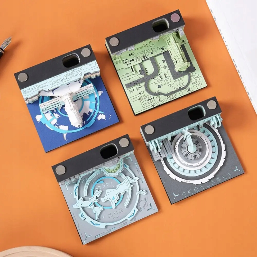 2024 Mini Desktop Calendar With Sticky Notes 3D Paper Carving Calendar 3D Rodzaj biurkowy