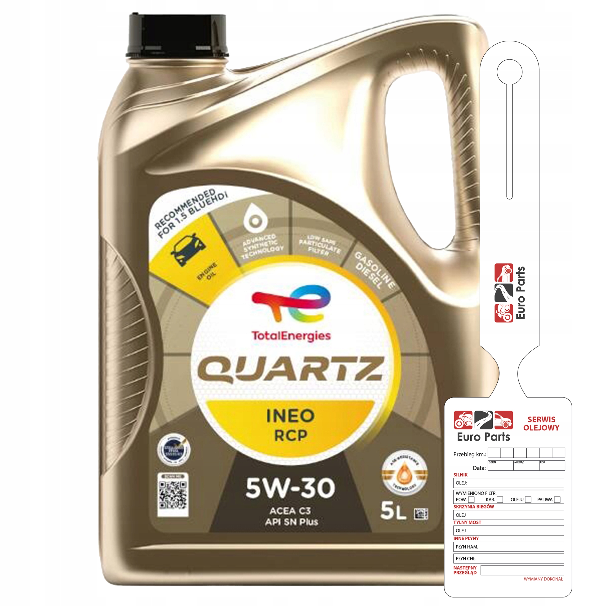 Olej Silnikowy Total Ineo Rcp 5w30 Acea C3/API Sn+ 5L zawieszka