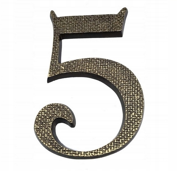 CYFRA NUMER NA DOM BUDYNEK MOSIĘŻNA PATYNA 20 cm 5