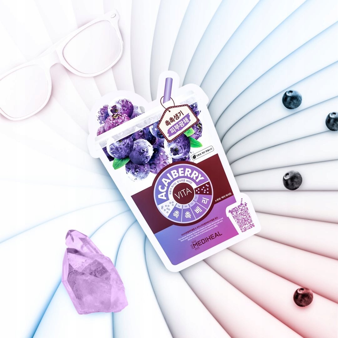 MEDIHEAL Acaiberry VITA Mask 20 ml - Maska witaminowa z jagodami Acai — 3