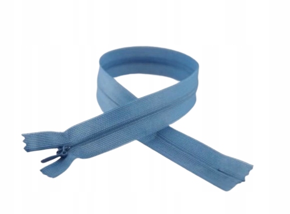 Zamek Suwak Nierozdzielczy Kryty Koronka 20cm Jeans