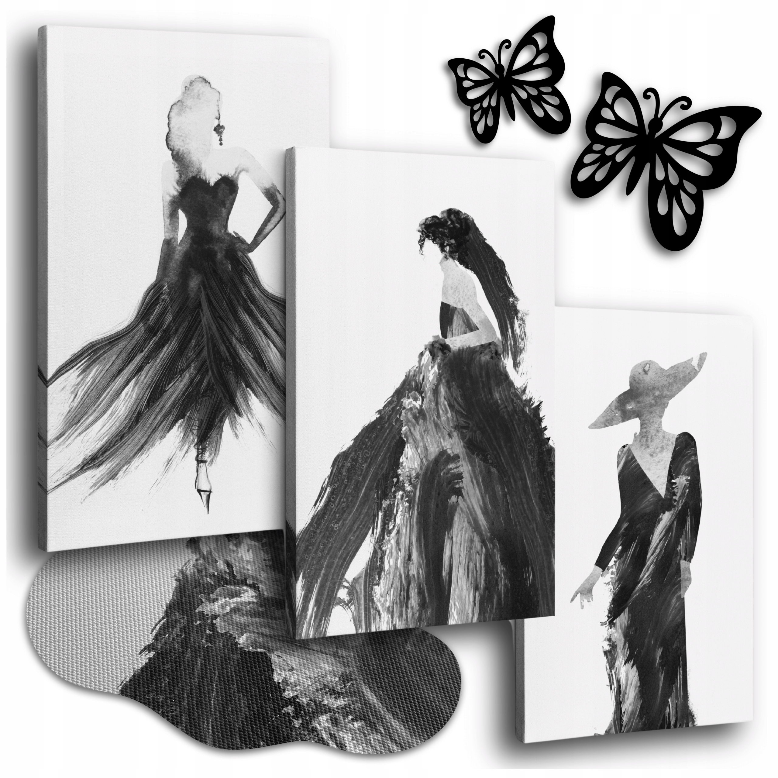 Obraz Na Plátne 150 x 70 cm Obrazy Do Obývačky Tryptyk Ženy V Šatách 3x