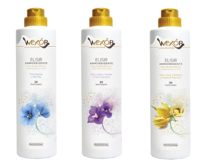 Sada Wexor Tekutiny na oplachování tkanin Viola Cashmere Fiori Blue 3 x 750 ml