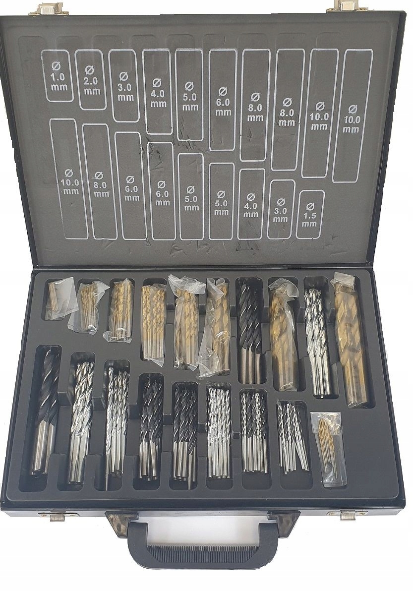 ZESTAW WIERTEŁ 160 SZT MIX W ROZMIARACH 1-10MM