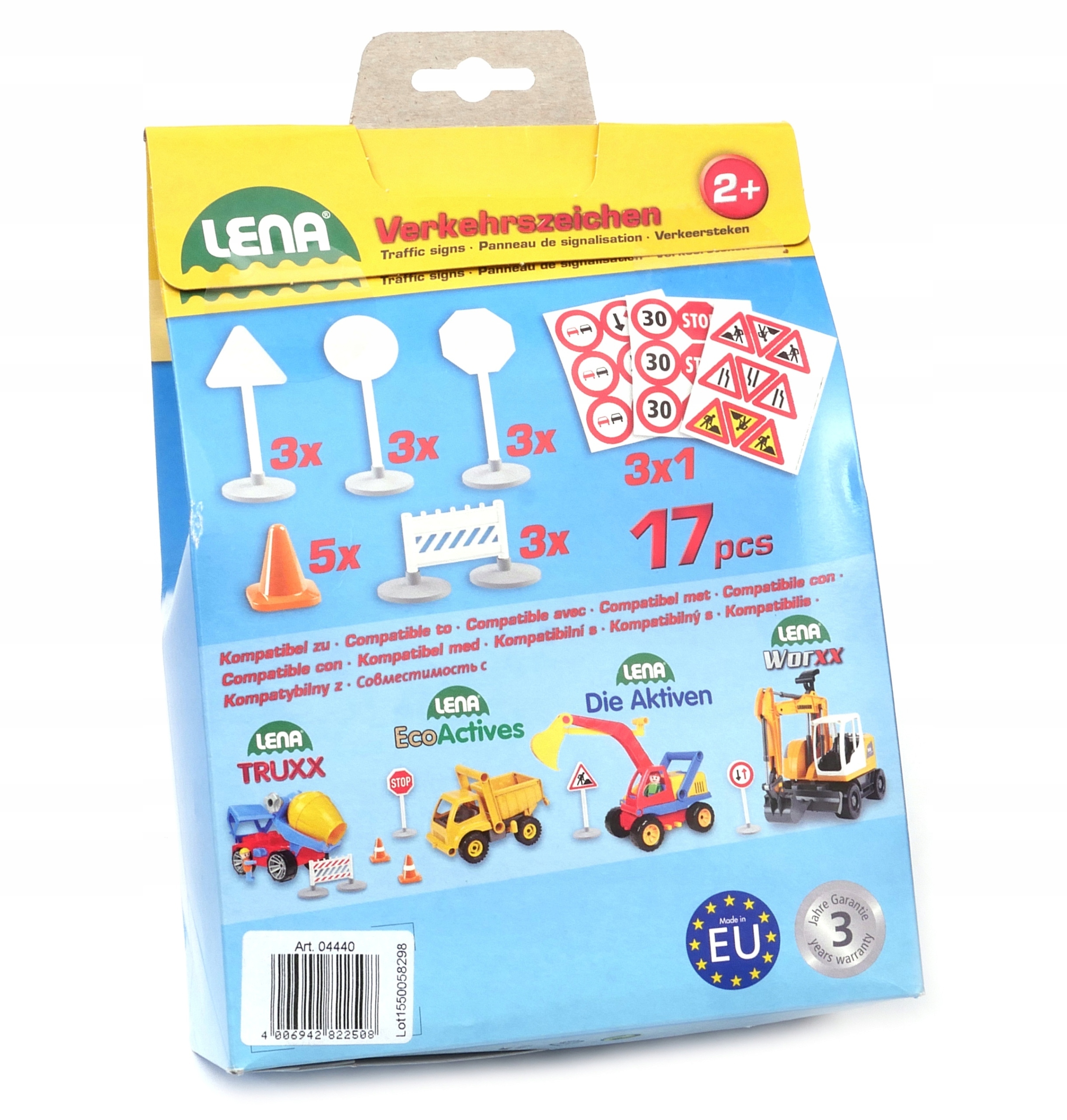 LENA znaki drogowe 17 elementów 14cm Stan opakowania oryginalne