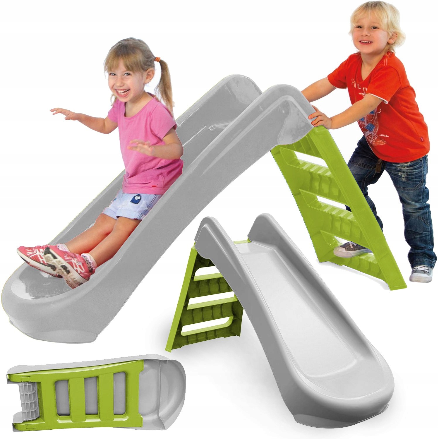 DOMEK OGRODOWY ZJEŻDŻALNIA PIASKOWNICA 2szt PLAC ZABAW ZESTAW 3W1 PalPlay Długość 111 cm