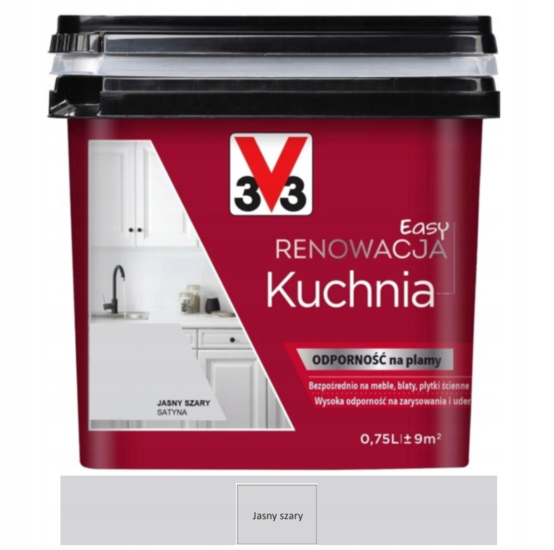 Easy renowacja farba kuchnia odporny na plamy Jasny Szary 0,75L V33