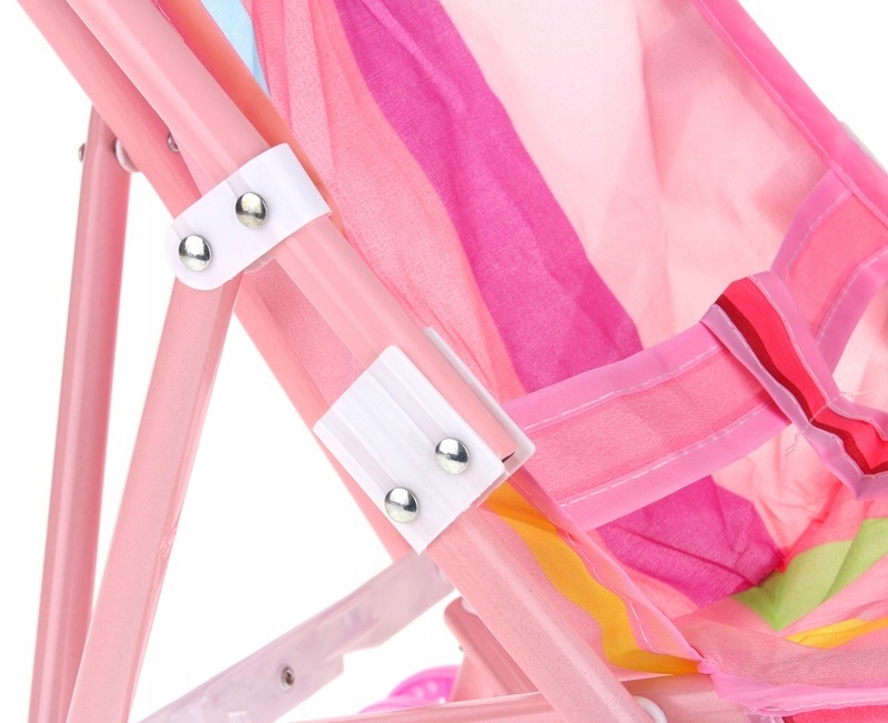 Wózek dla Lalek Spacerowy Lekki Składany Parasolka Metalowy Spacerówka Materiał metal plastik tkanina