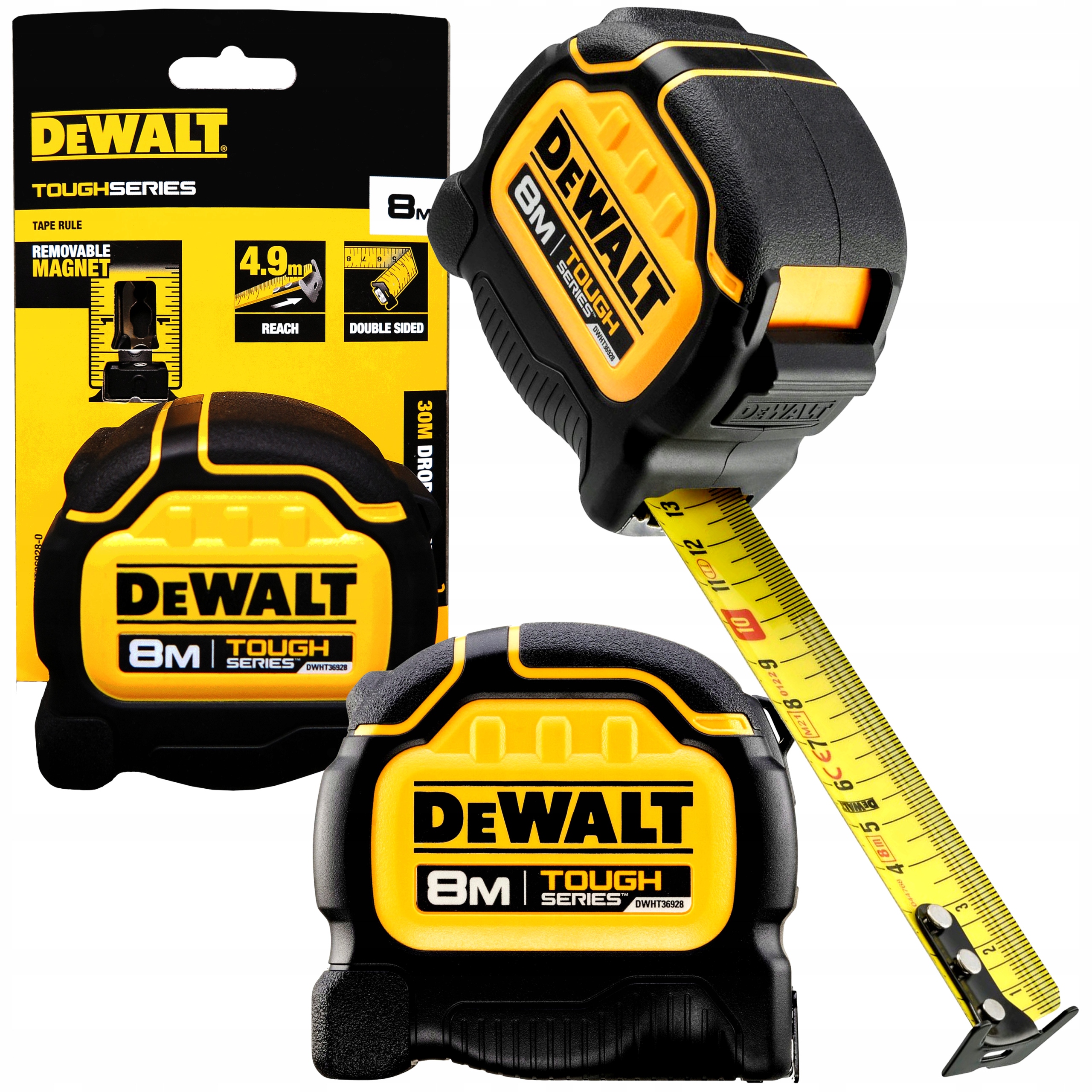 

Miara taśma miernicza z Magnesem DeWalt Tough 8M