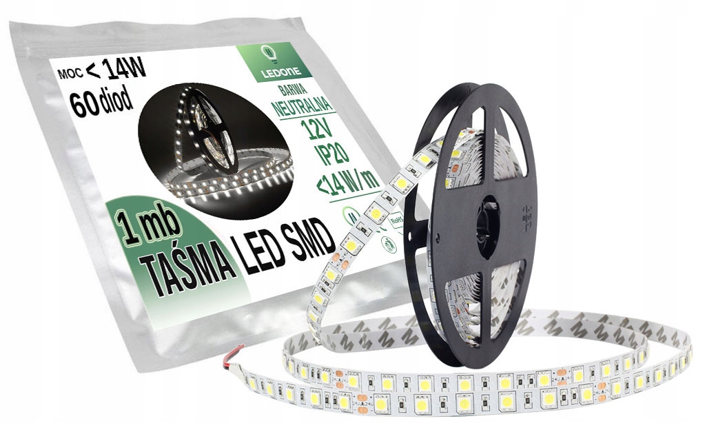 

Taśma Led SMD5050 15W 1mb 300 diod IP20 Neutralna