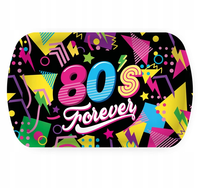 TACA PLASTIKOWA LATA 80 DISCO PARTY 39X24 CM