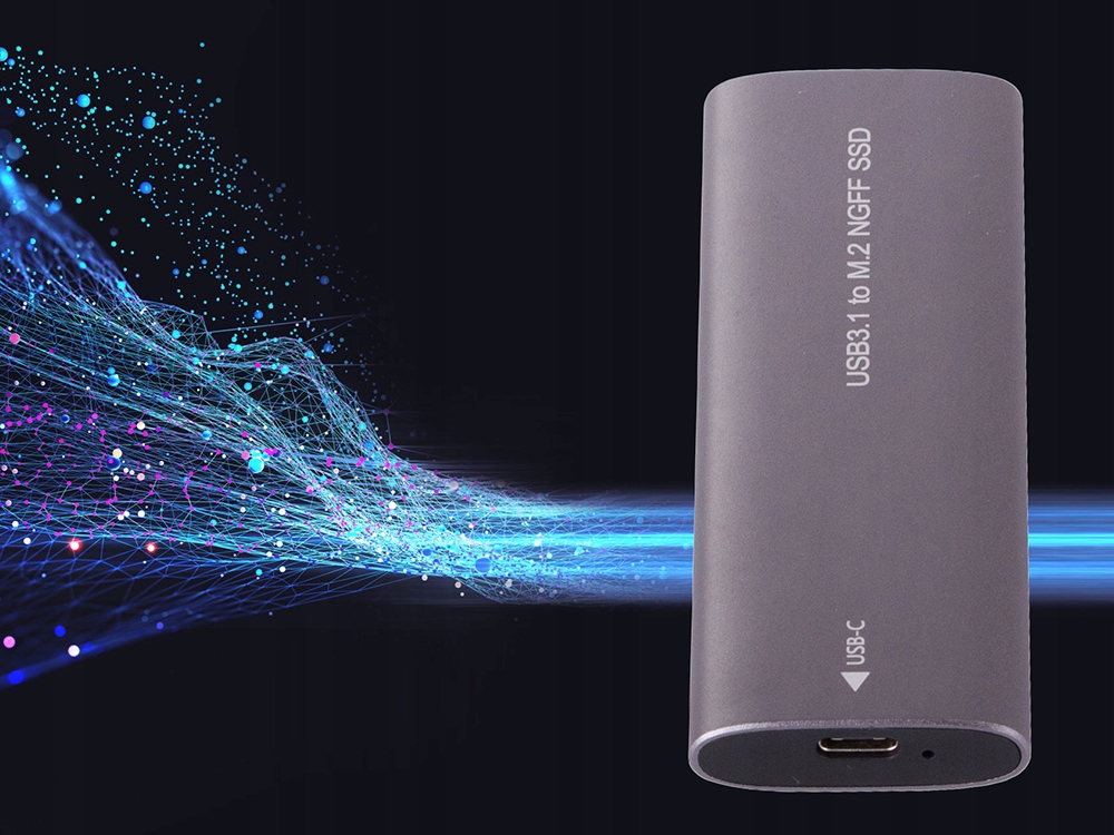 OBUDOWA ADAPTER DYSKU KIESZEŃ M.2 SATA NGFF USB 3.1 USB TYP-C 2230-2280mm Certyfikat CE