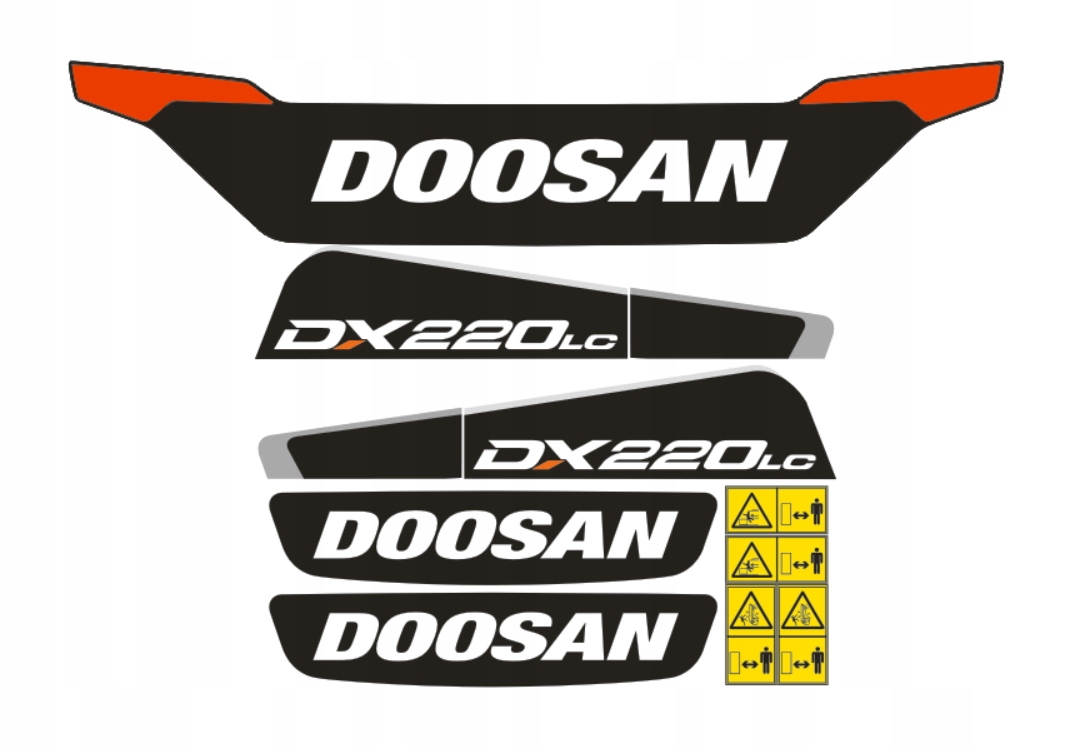 Samolepky s nálepkou Doosan DX220LC