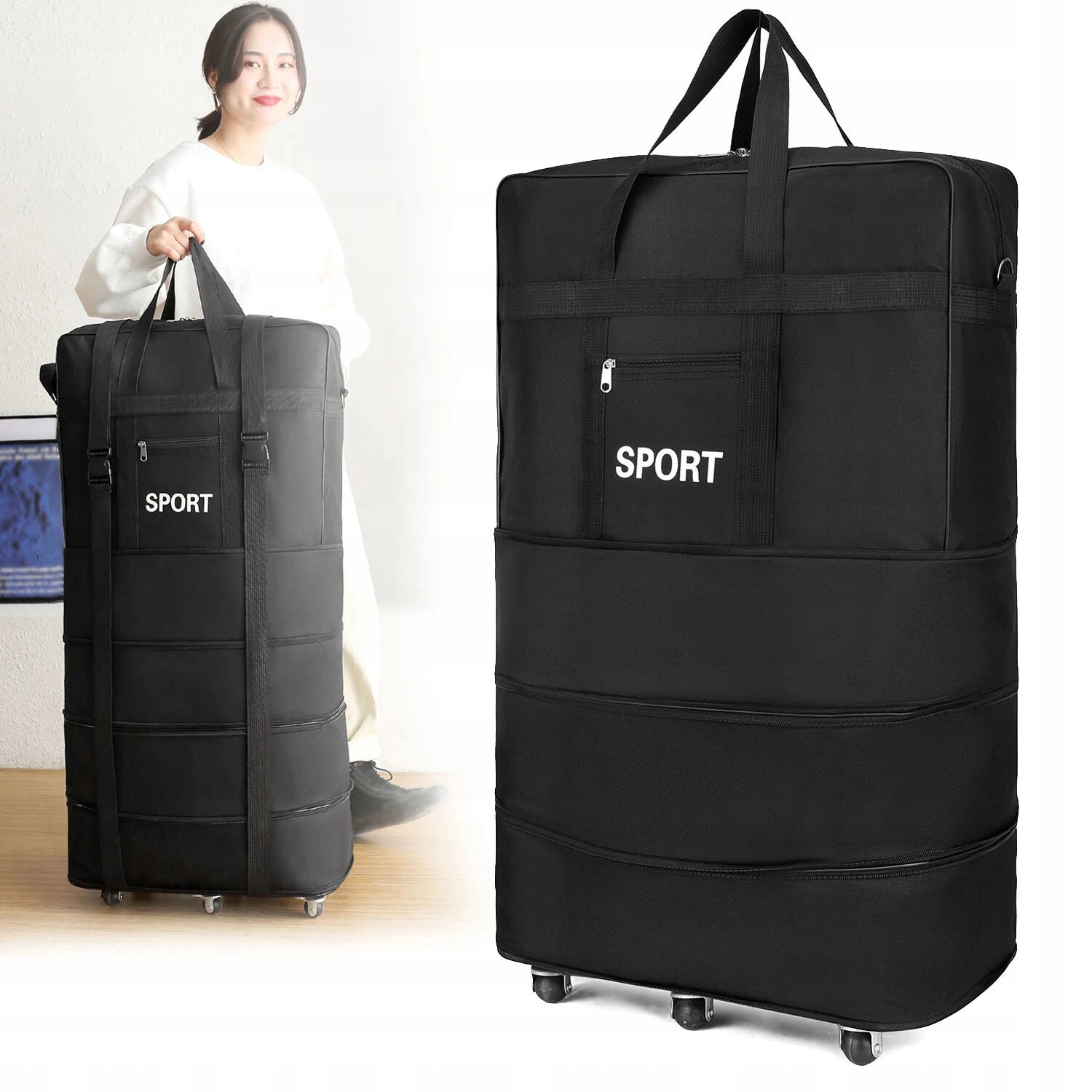 Torba Podróżna Sportowa Składana Z 6 Kółka Bagaż Walizka Duża Pojemna