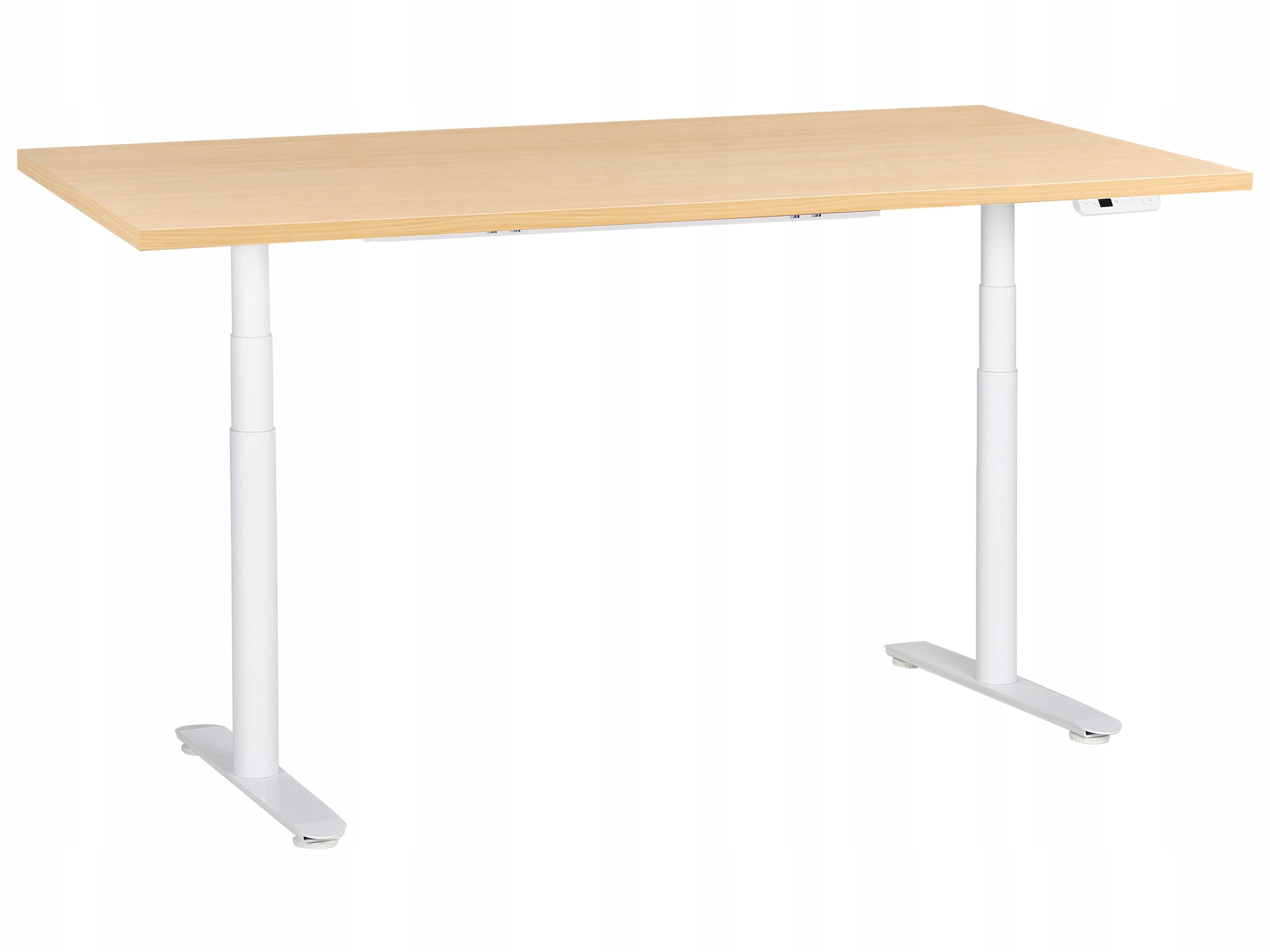 Biurko regulowane 180x72 biały jasny brąz