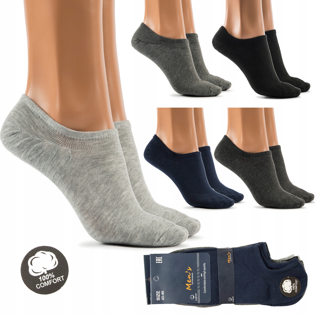 

5x Skarpety Bawełniane-Skarpetki Męskie Sportowe