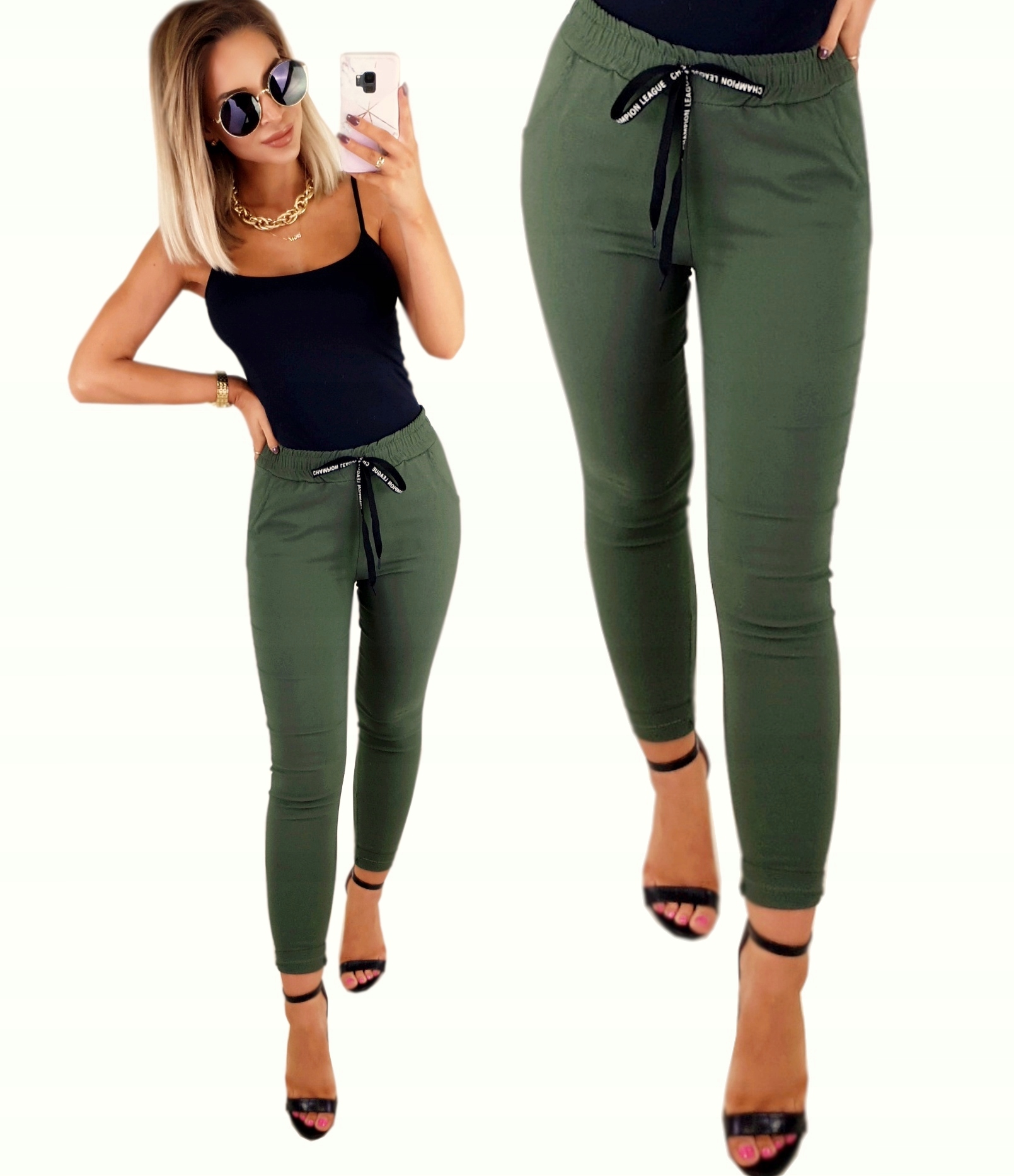 

Włoskie Elastyczne Spodnie Damskie Cygaretki 4XL