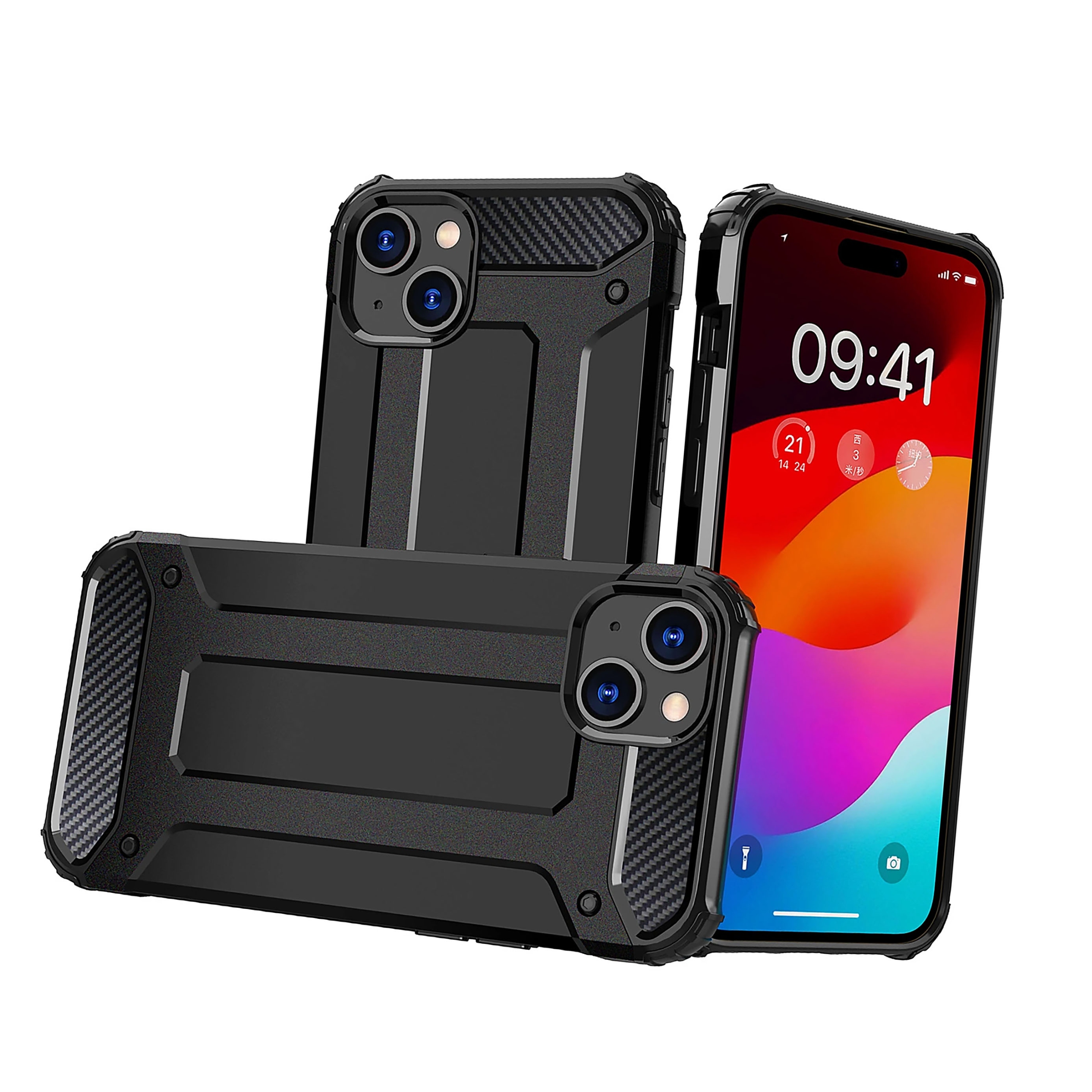 Plecki Pancerne etui do iPhone 15 Plus Hybrid Armor czarne