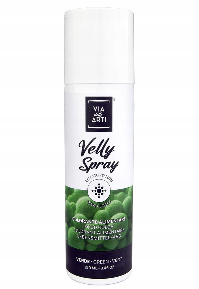 Velly Spray jedlý semiš ve spreji Zelené potravinářské barvivo 250 ml