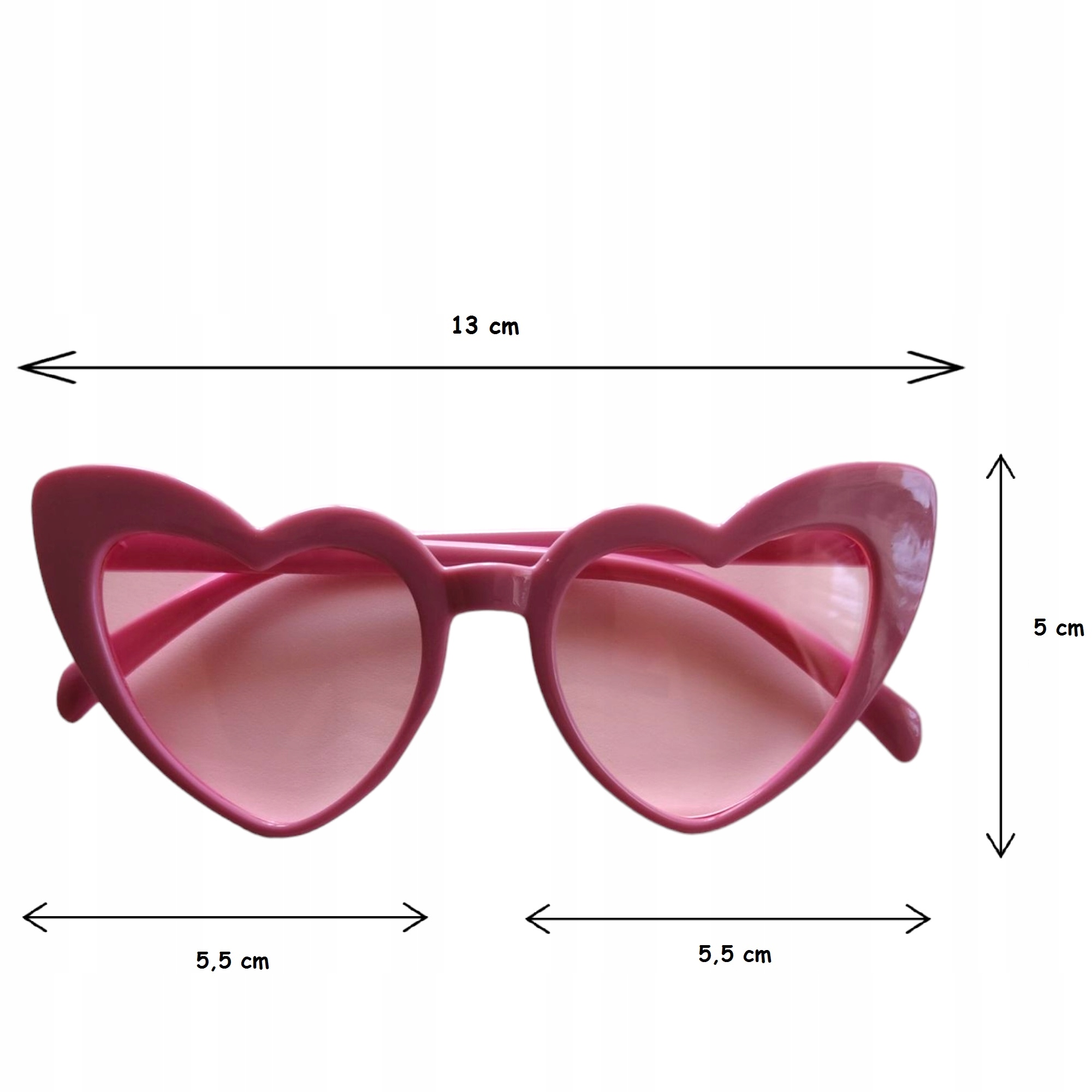 Okulary przeciwsłoneczne dziewczęce - Serca UV400 Błękitne Kolor niebieski