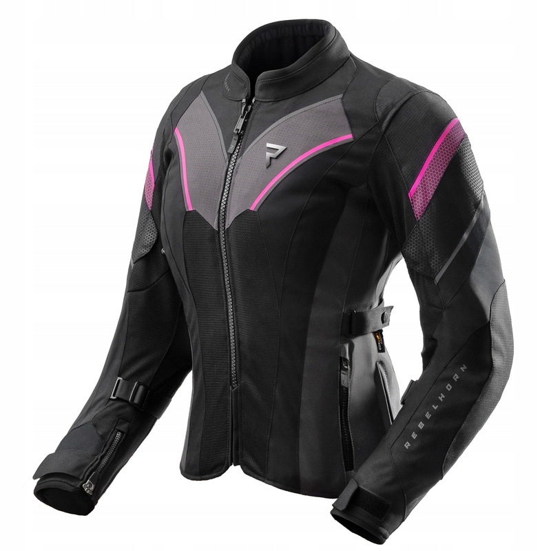 Dámska Textilná Motocyklová Bunda Rebelhorn Hiflow 5 Black Grey Pink M